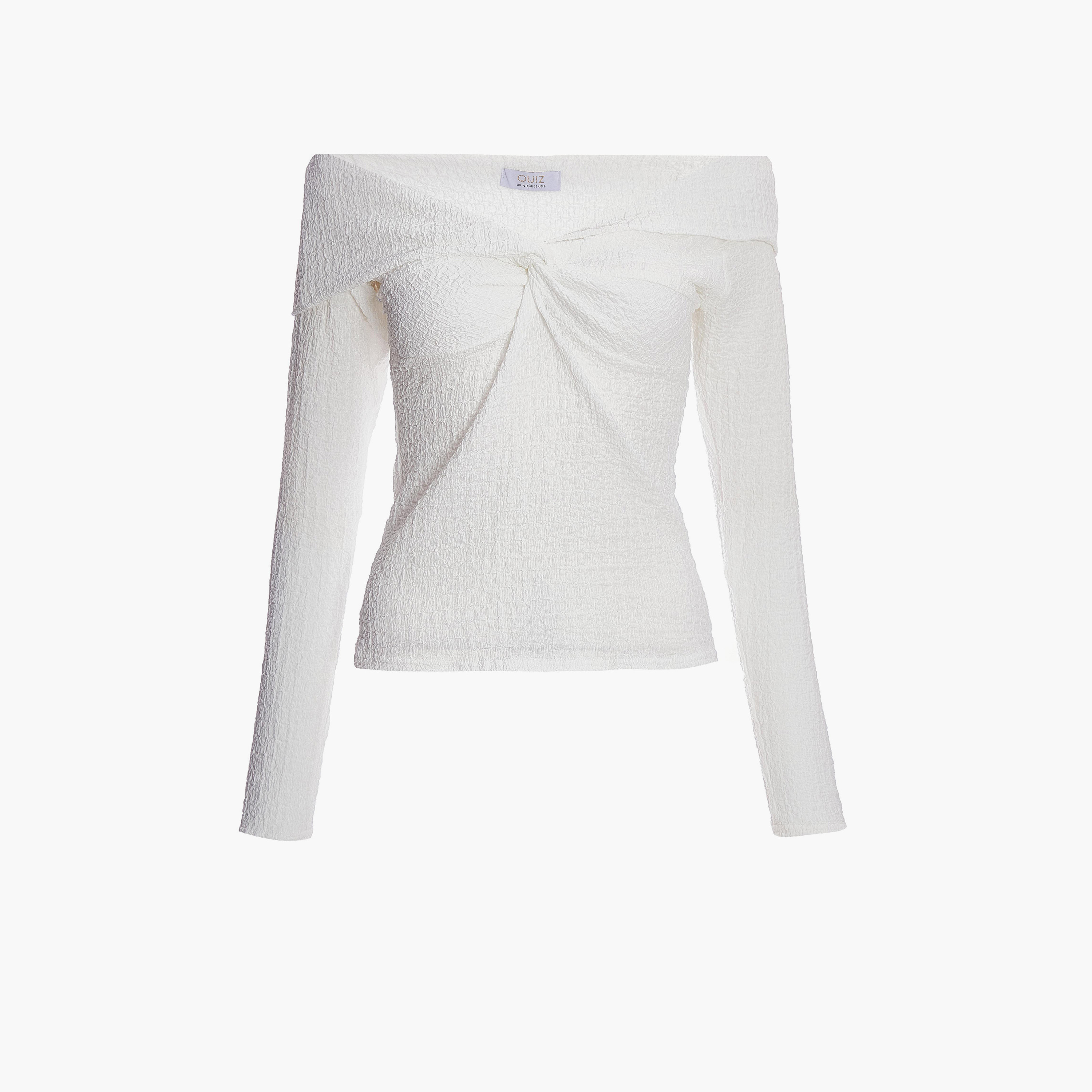 كويز-  بلوزة باردو بتفاصيل ملتوية كريمي اللون-women-clothing-shirtsandblouses-blouses-image-4