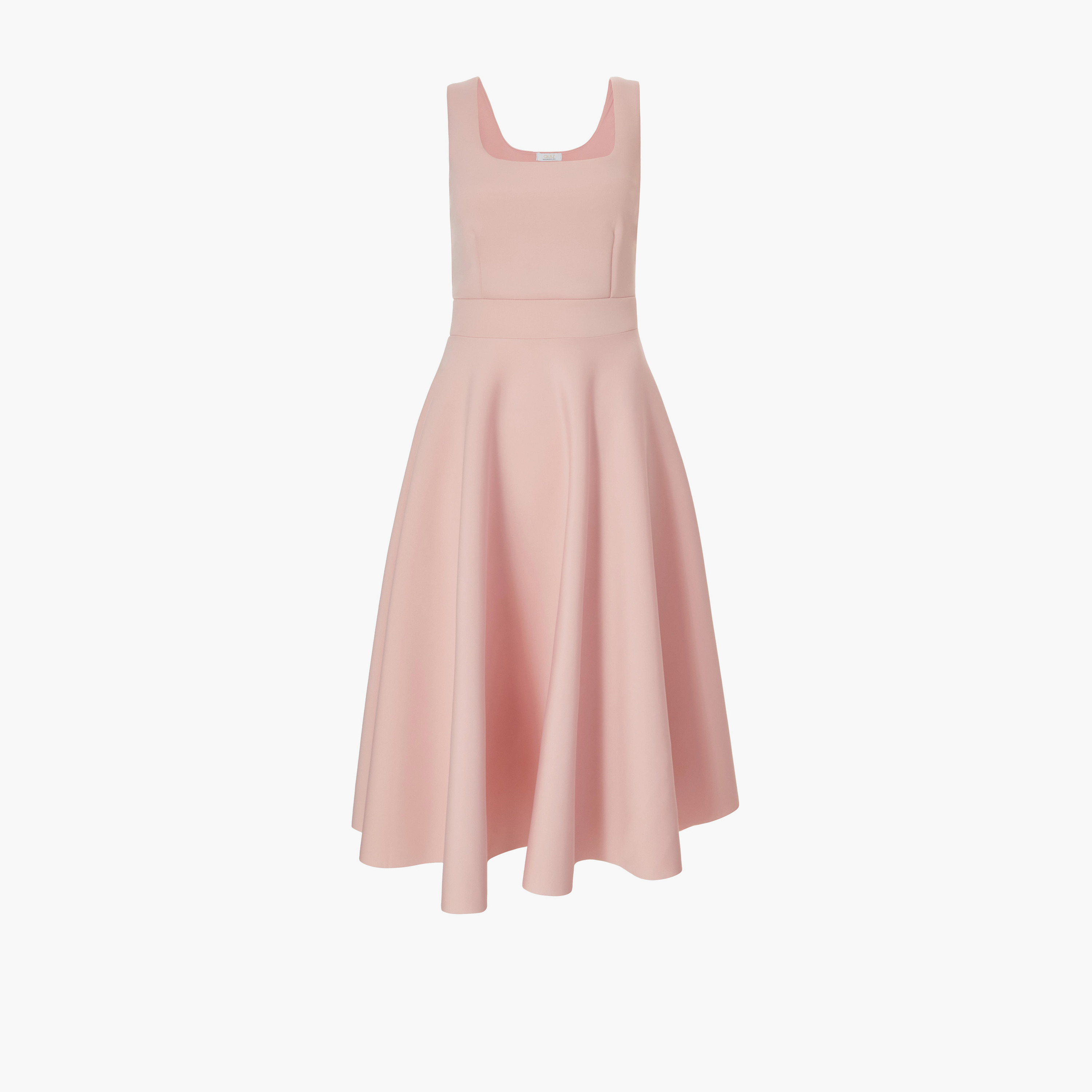 كويز-  فستان سكيتر متوسط ​​الطول وردي فاتح بثنيات سكوبا-women-clothing-dresses-image-4