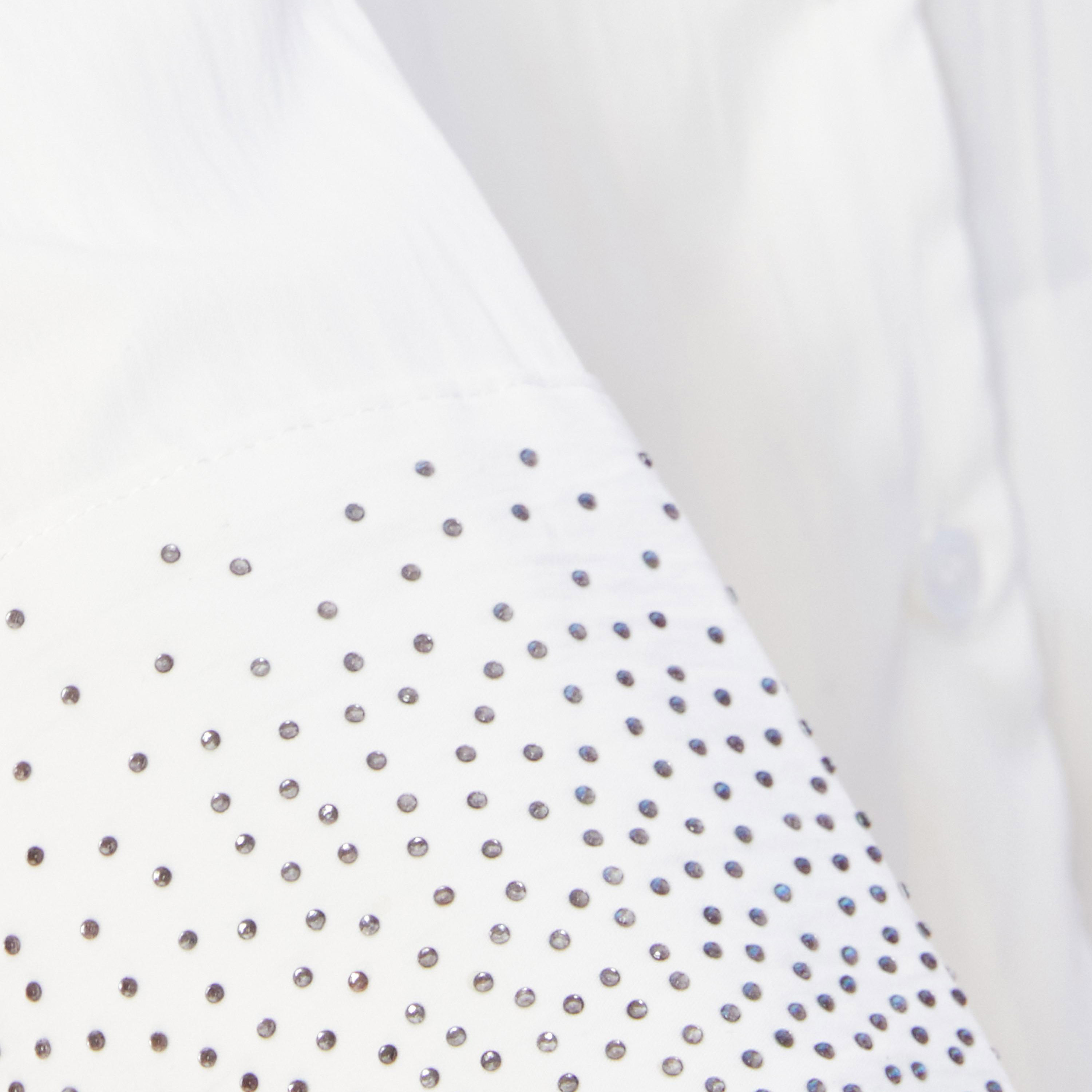 Quiz White Cotton Diamante Cuff Detail Shirt-women-clothing-shirtsandblouses-shirts-image-4