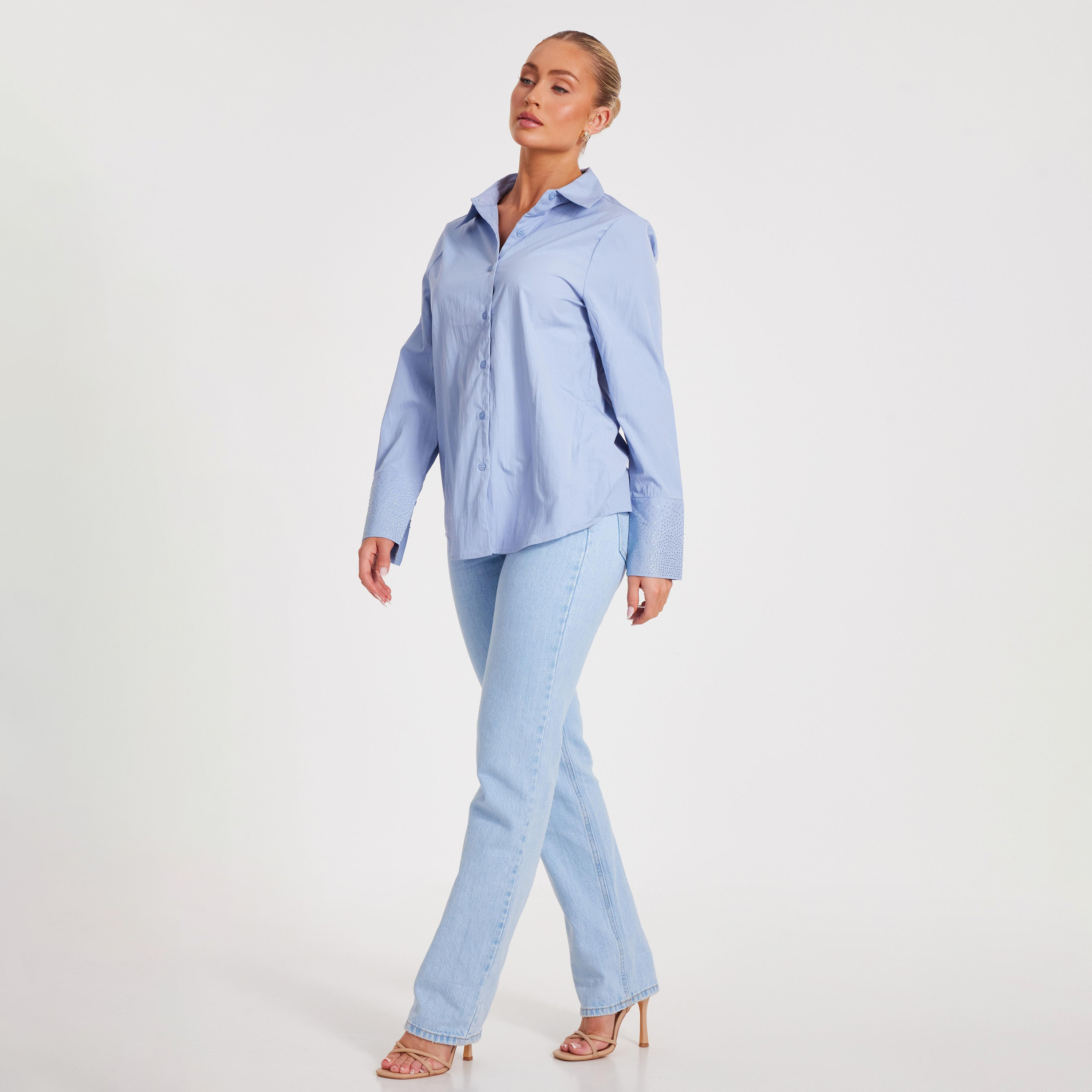 قميص نسائي ازرق بتفاصيل اسوار ديمانتي من كويز-women-clothing-shirtsandblouses-shirts-image-2