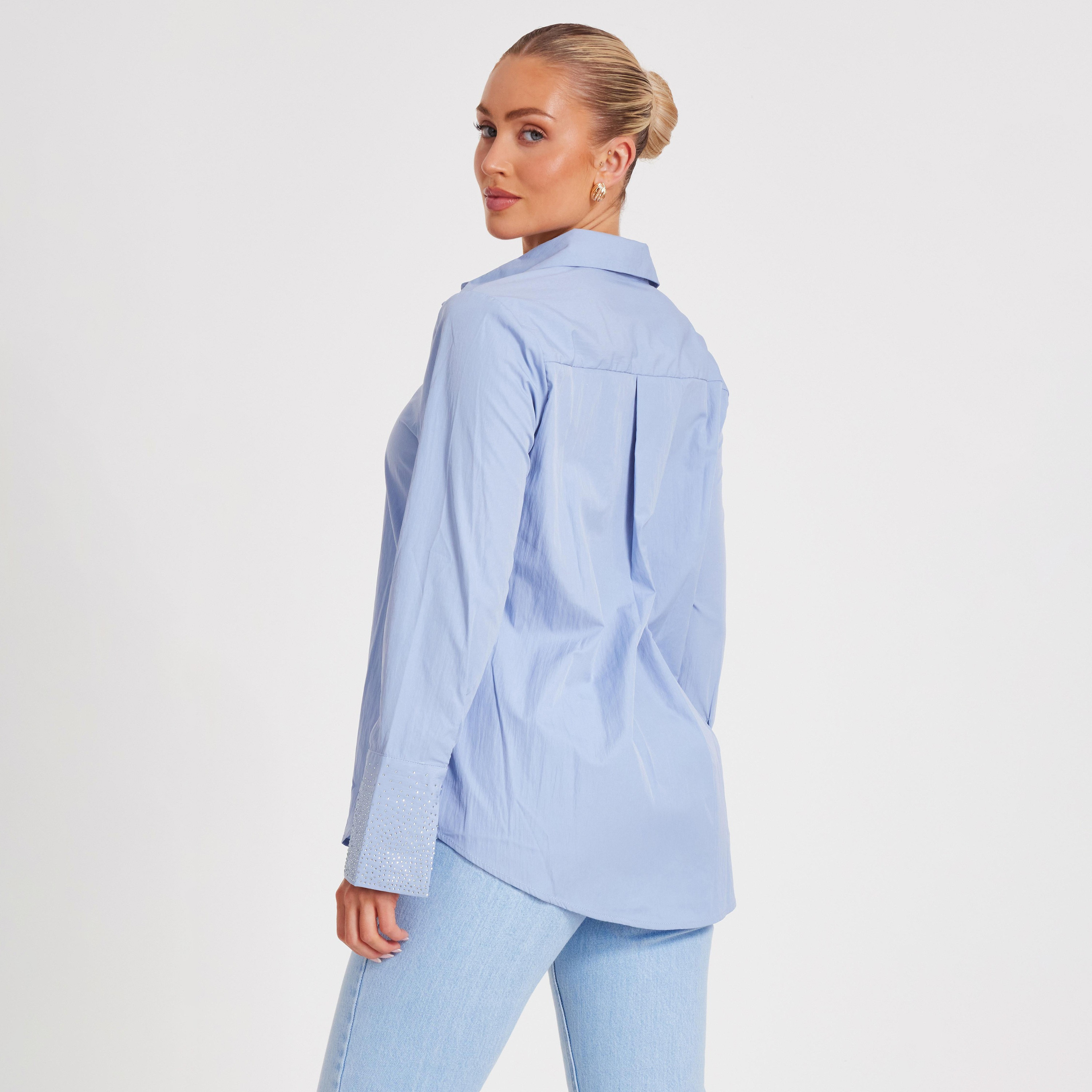 قميص نسائي ازرق بتفاصيل اسوار ديمانتي من كويز-women-clothing-shirtsandblouses-shirts-image-3