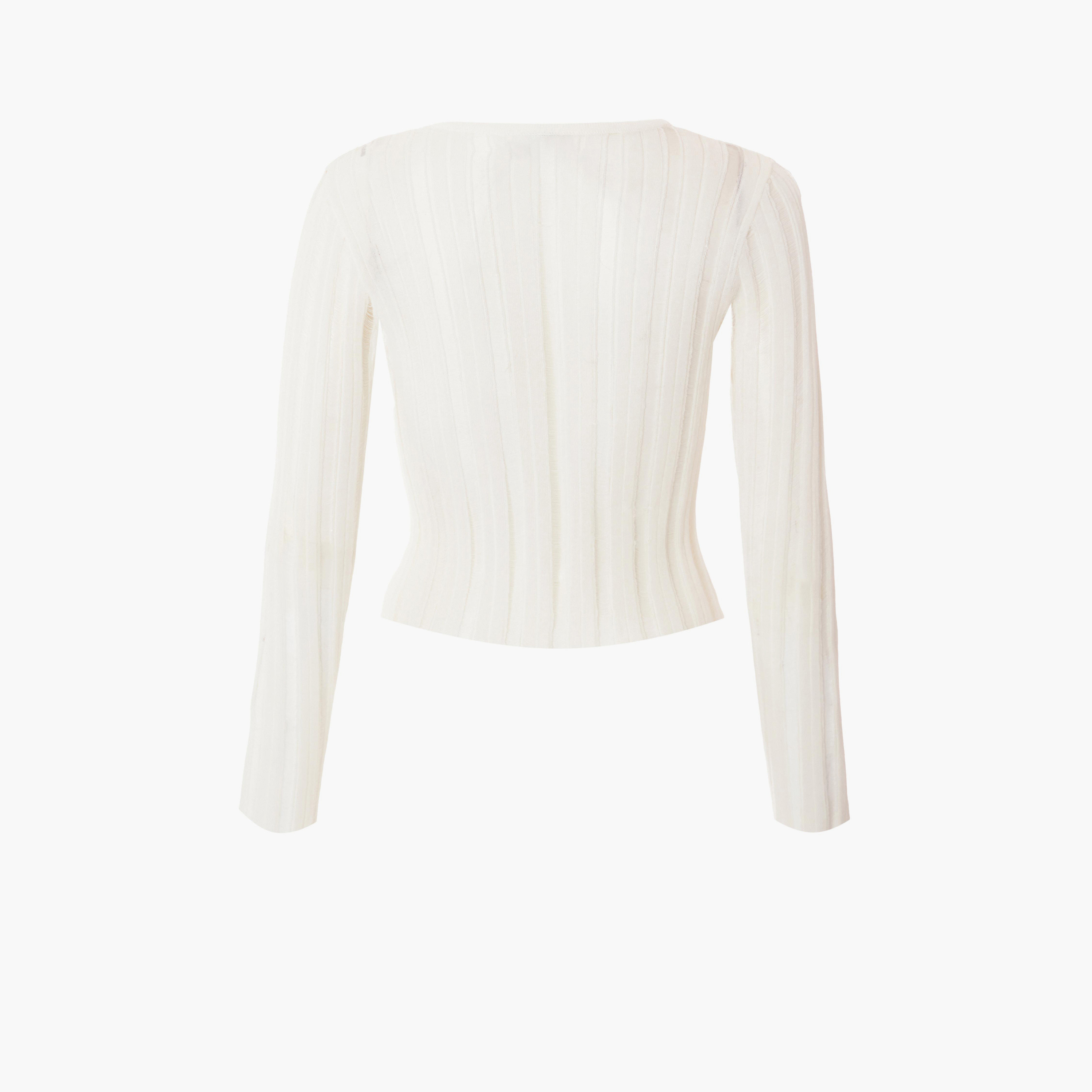 كويز-  بلوزة بيضاء بأكمام طويلة من قماش لادر أحجار زينة صناعية-women-winterwear-cardigansandjumpers-jumpers-image-5