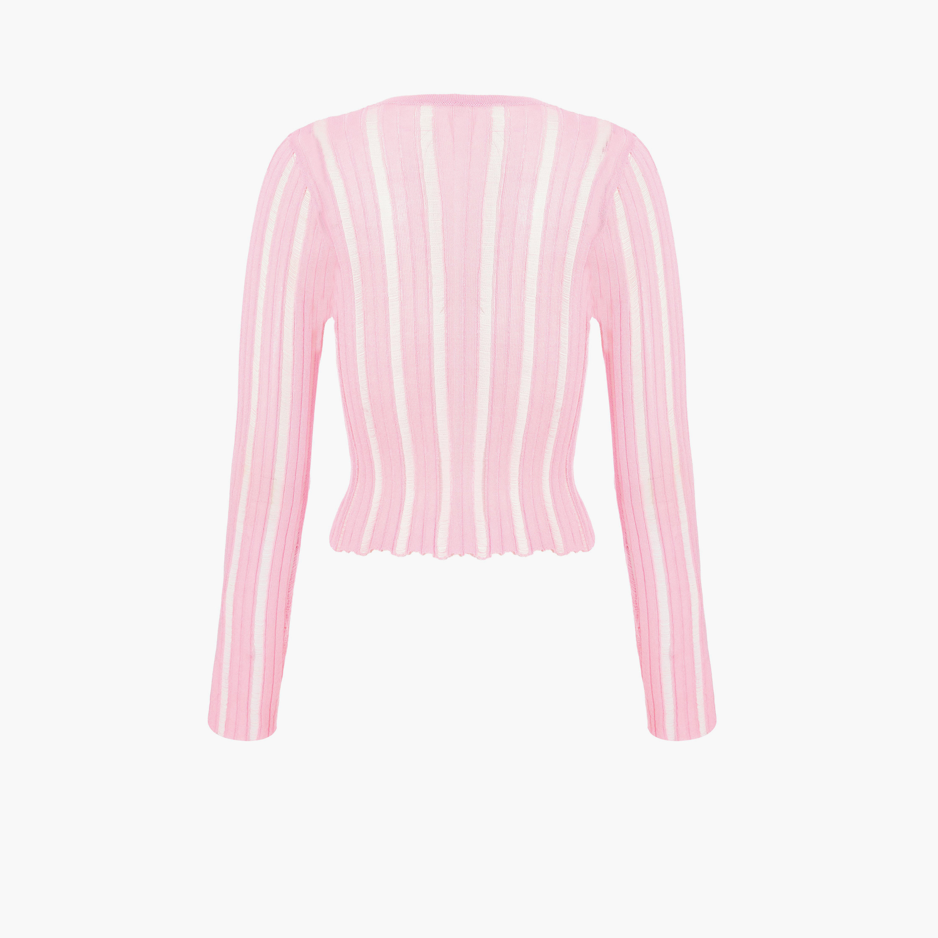 كويز-  بلوزة وردية بأكمام طويلة من قماش لادر أحجار زينة صناعية-women-clothing-cardigansandjumpers-jumpers-image-2