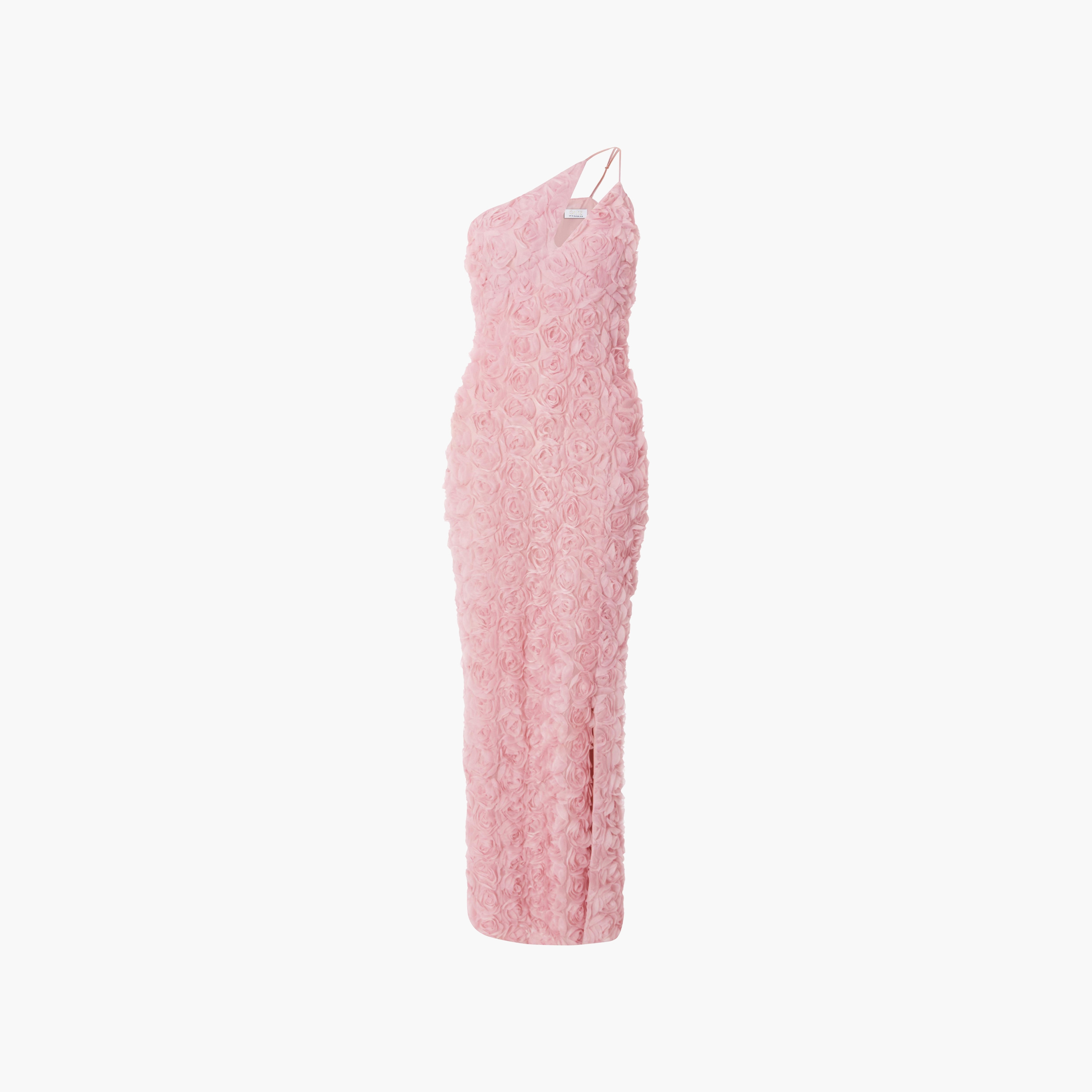 فستان ماكسي سهرة وردي اللون للنساء من الشيفون بكتف واحد من كويز-women-clothing-dresses-image-3