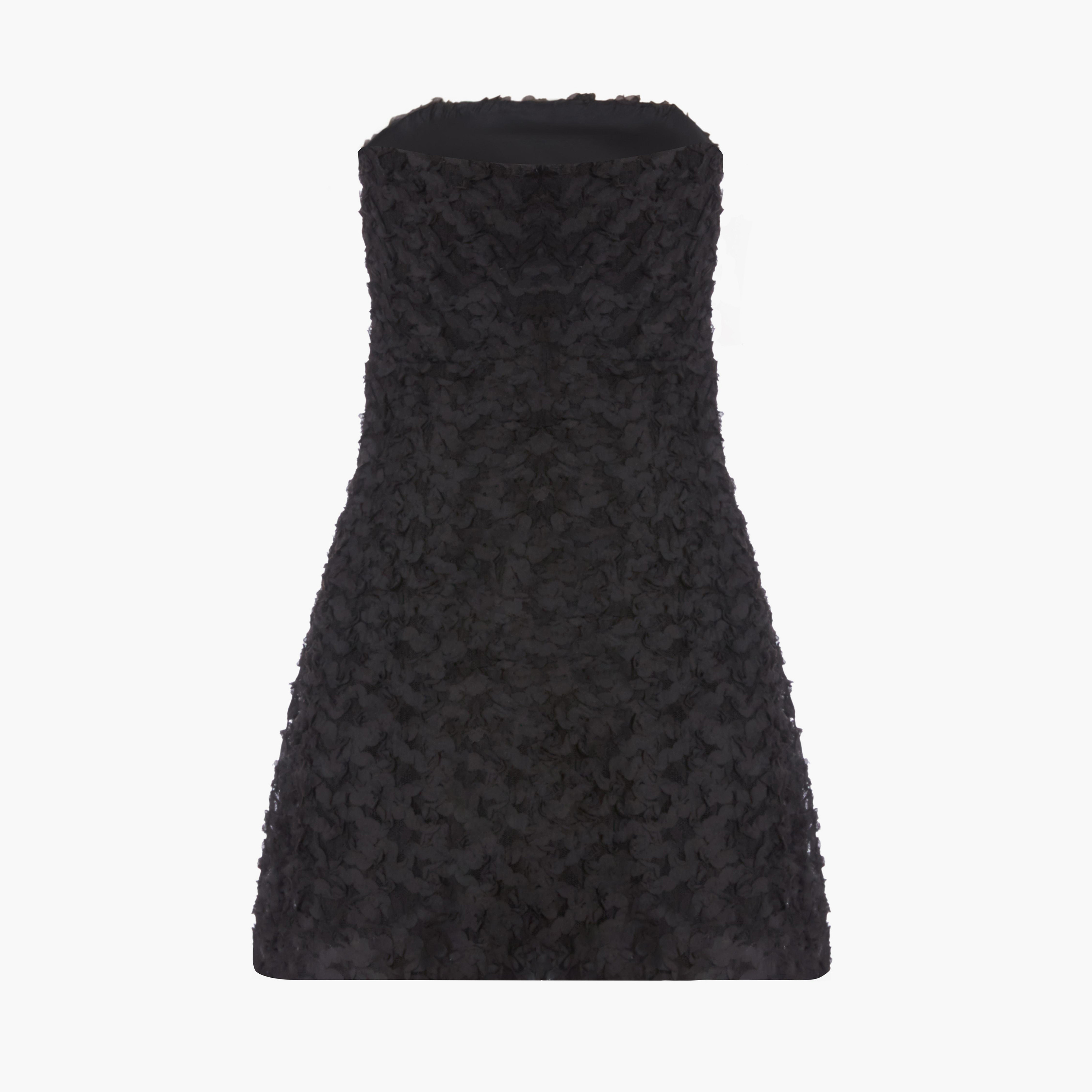 Quiz Black 3D Floral Bandeau Women Mini Dress-women-clothing-dresses-image-6