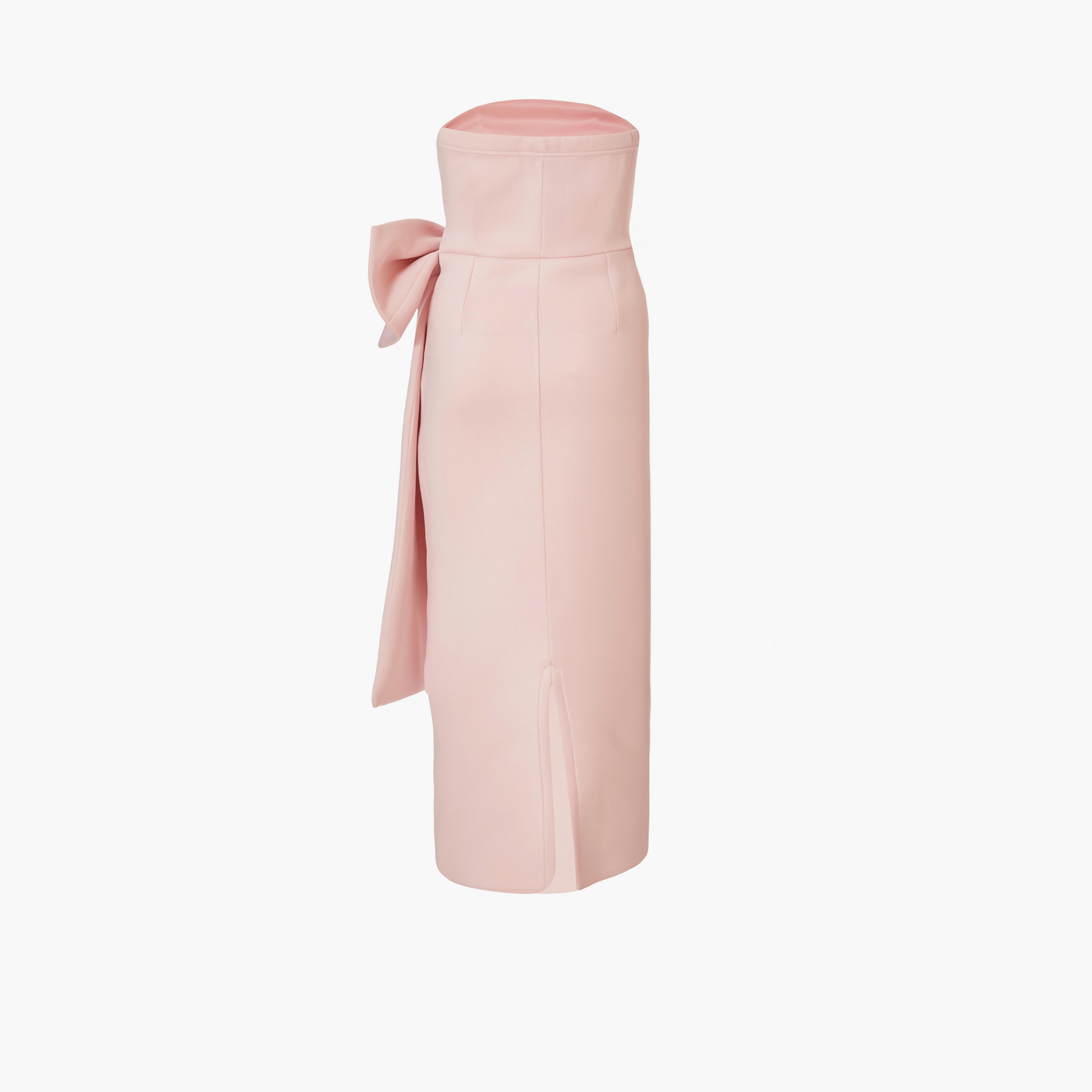 Quiz Pale Pink Strapless Bow-Detail Women's Evening Wear Midaxi Dress-women-clothing-dresses-image-4
