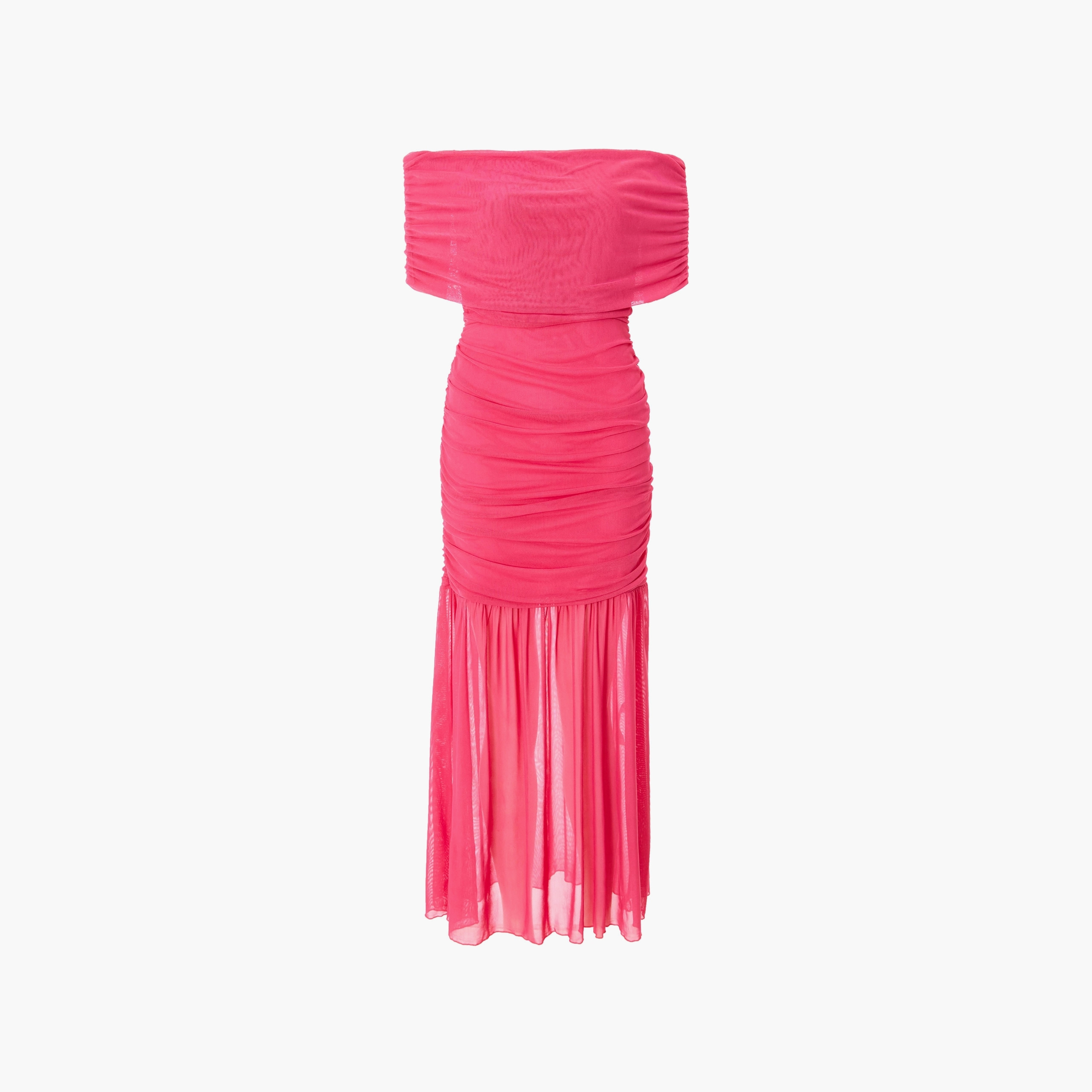 فستان ميداكسي نسائي وردي فاتح مكشوف الكتفين من كويز-women-clothing-dresses-image-5