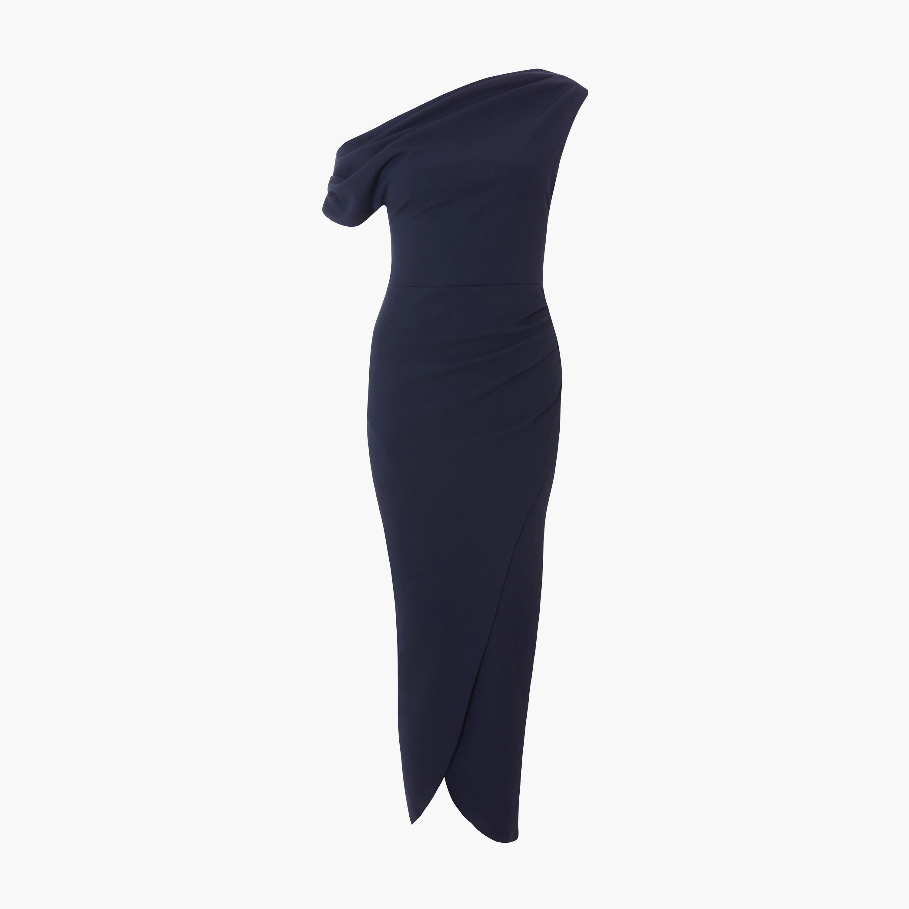 كويز-  فستان ماكسي غير متماثل بكتف واحد من قماش سكوبا من الكريب-women-clothing-dresses-image-5