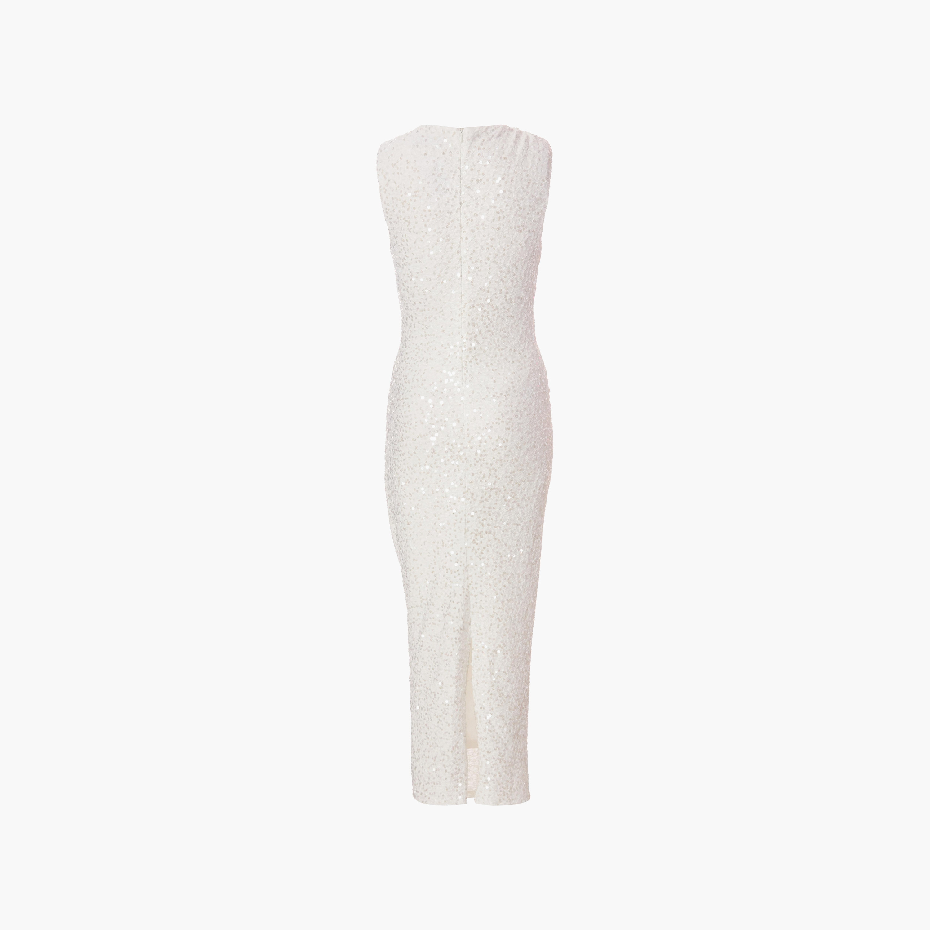 Quiz Sequined Shoulder Knot Sequin Bodycon White Women's Evening Maxi Dress-women-clothing-dresses-image-6