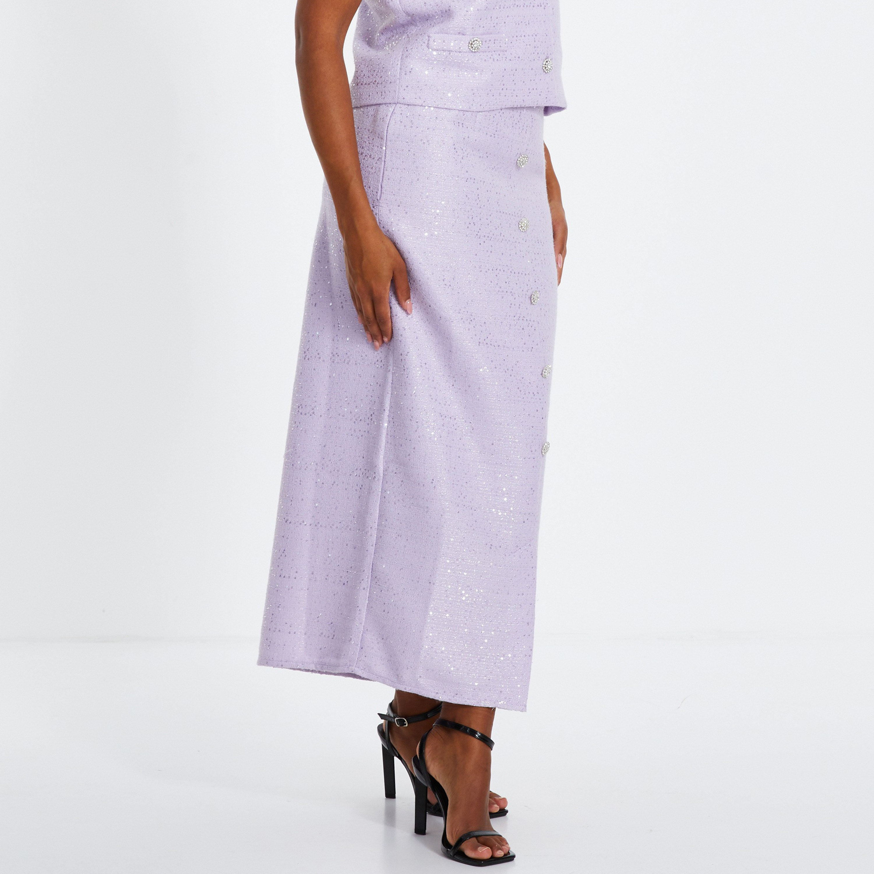 Quiz Lilac Embellished Split Women's Maxi Skirt-women-clothing-bottoms-skirts-image-3