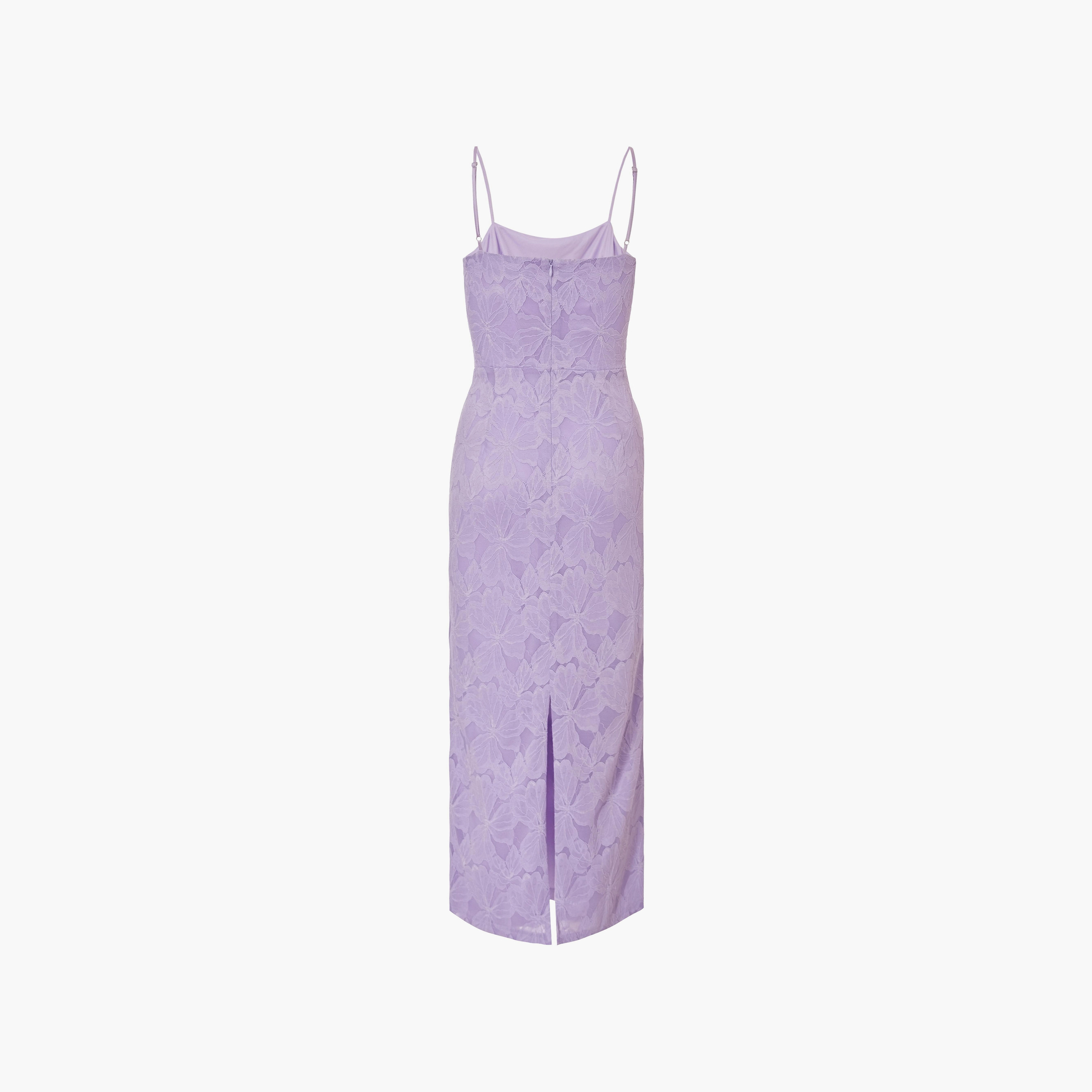 فستان ماكسي نسائي ضيق بأشرطة كتف من الدانتيل باللون البنفسجي من كويز-women-clothing-dresses-image-6