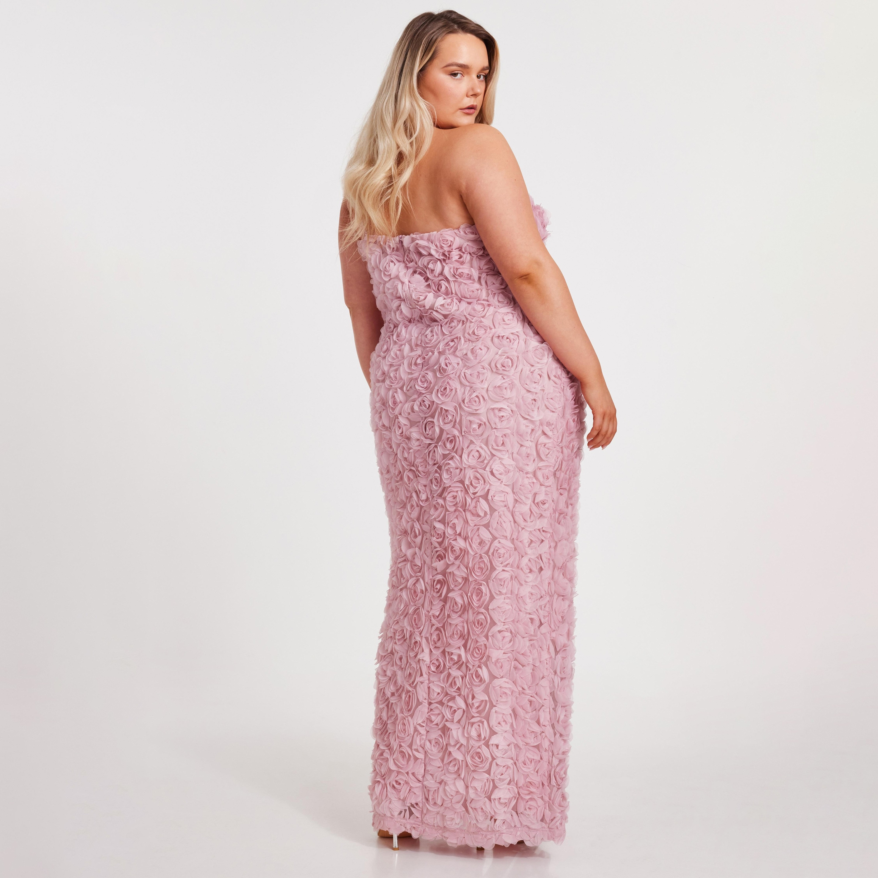 Quiz Plus Size Corsage Chiffon One-Shoulder Women's Evening Maxi Dress-women-clothing-dresses-image-8