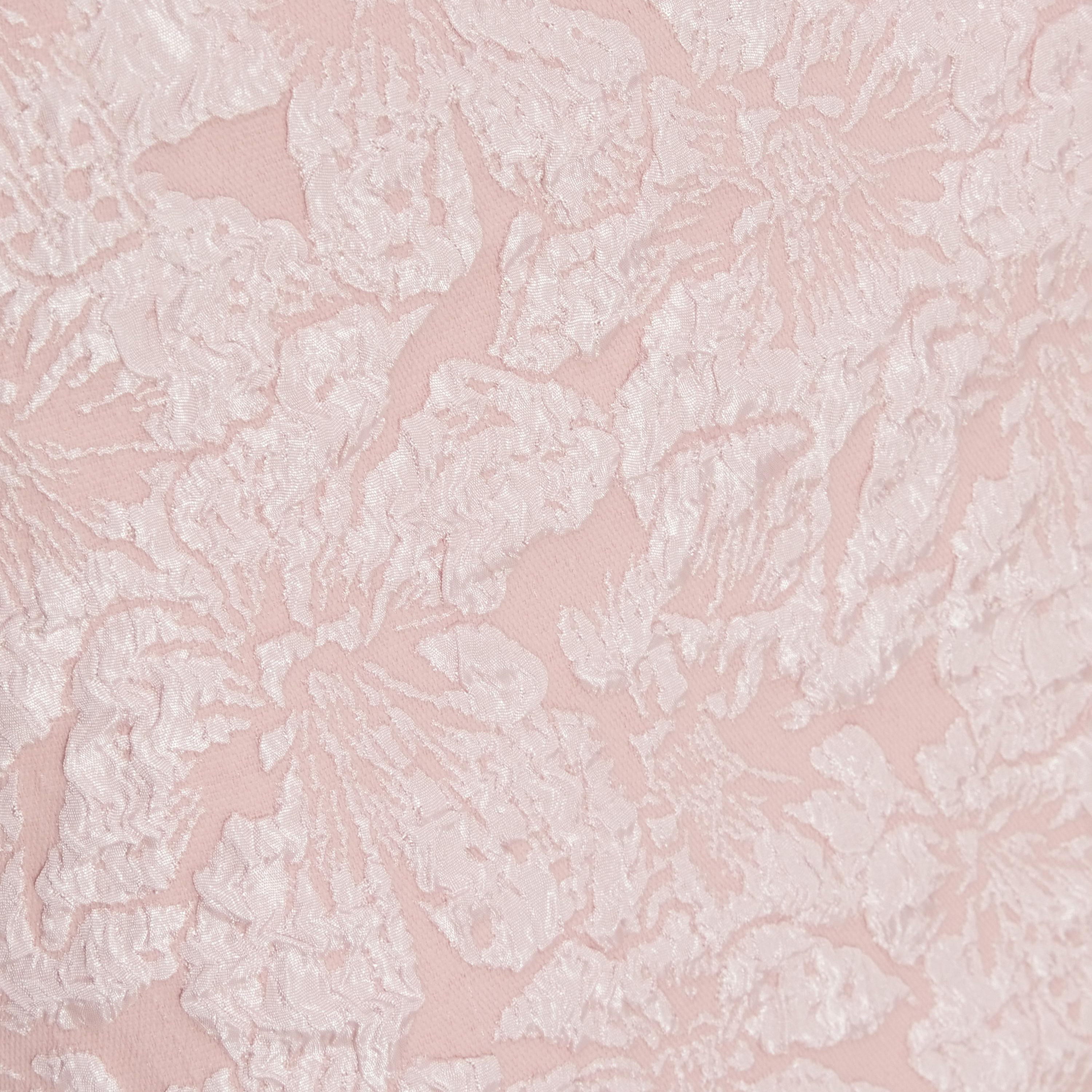 Quiz Textured Jacquard Puff Sleeves Bodycon Pink Women's Mini Dress-women-clothing-dresses-image-4
