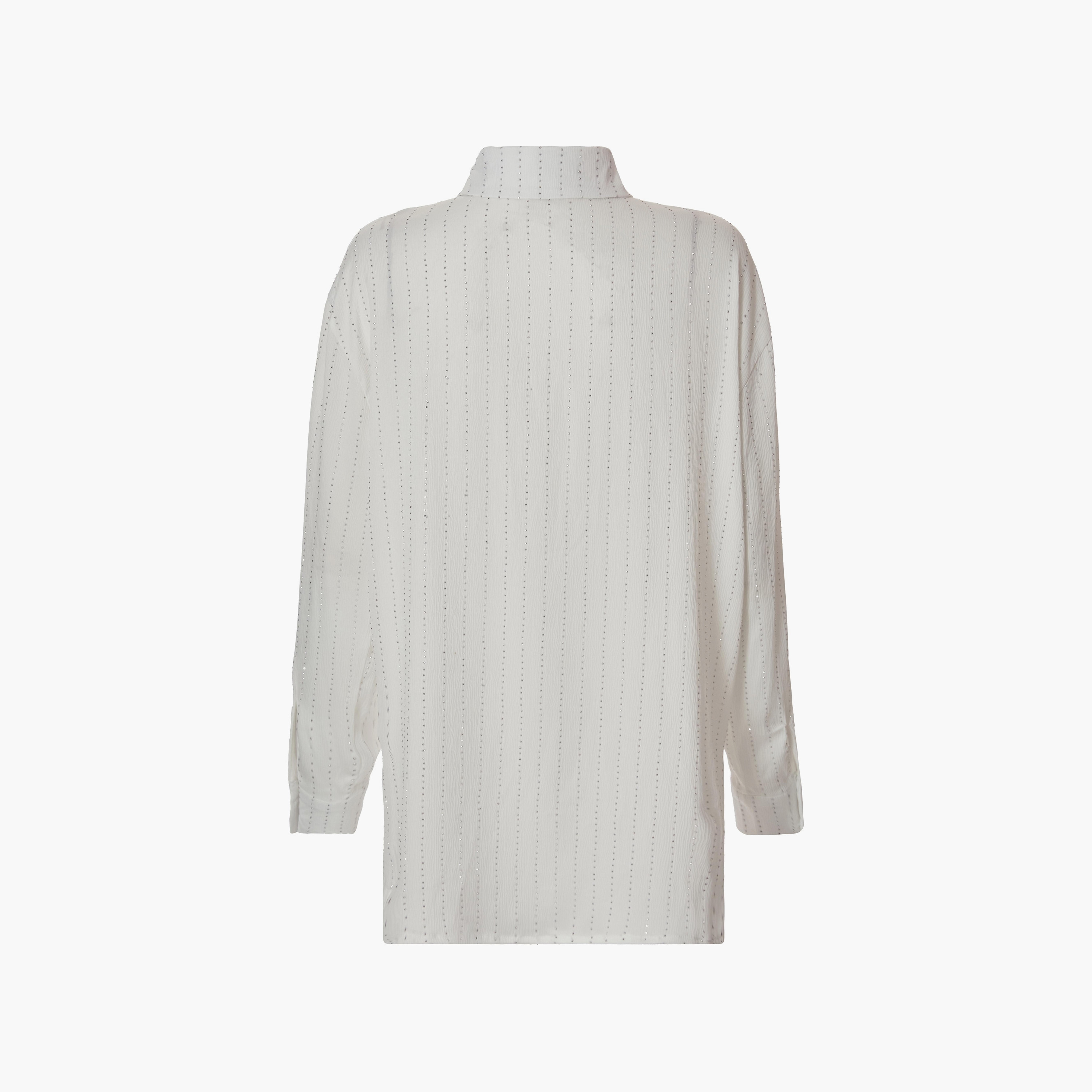 Quiz White Hotfix Rhinestones and Crinkled Satin Straight Point Collar Womens Shirt-women-clothing-shirtsandblouses-shirts-image-7