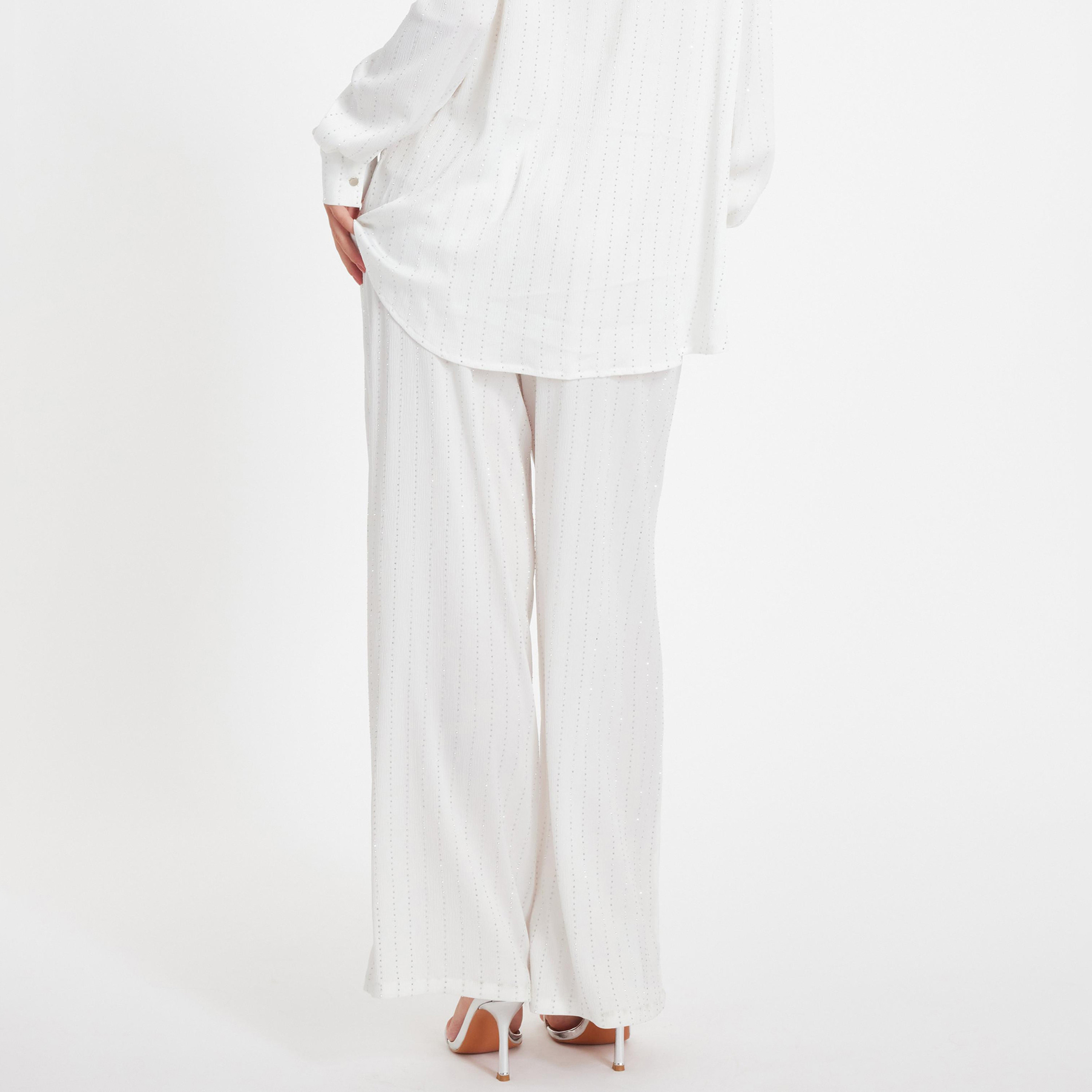 Quiz White Satin Wide Leg Women's Trousers-women-clothing-bottoms-trousers-image-3