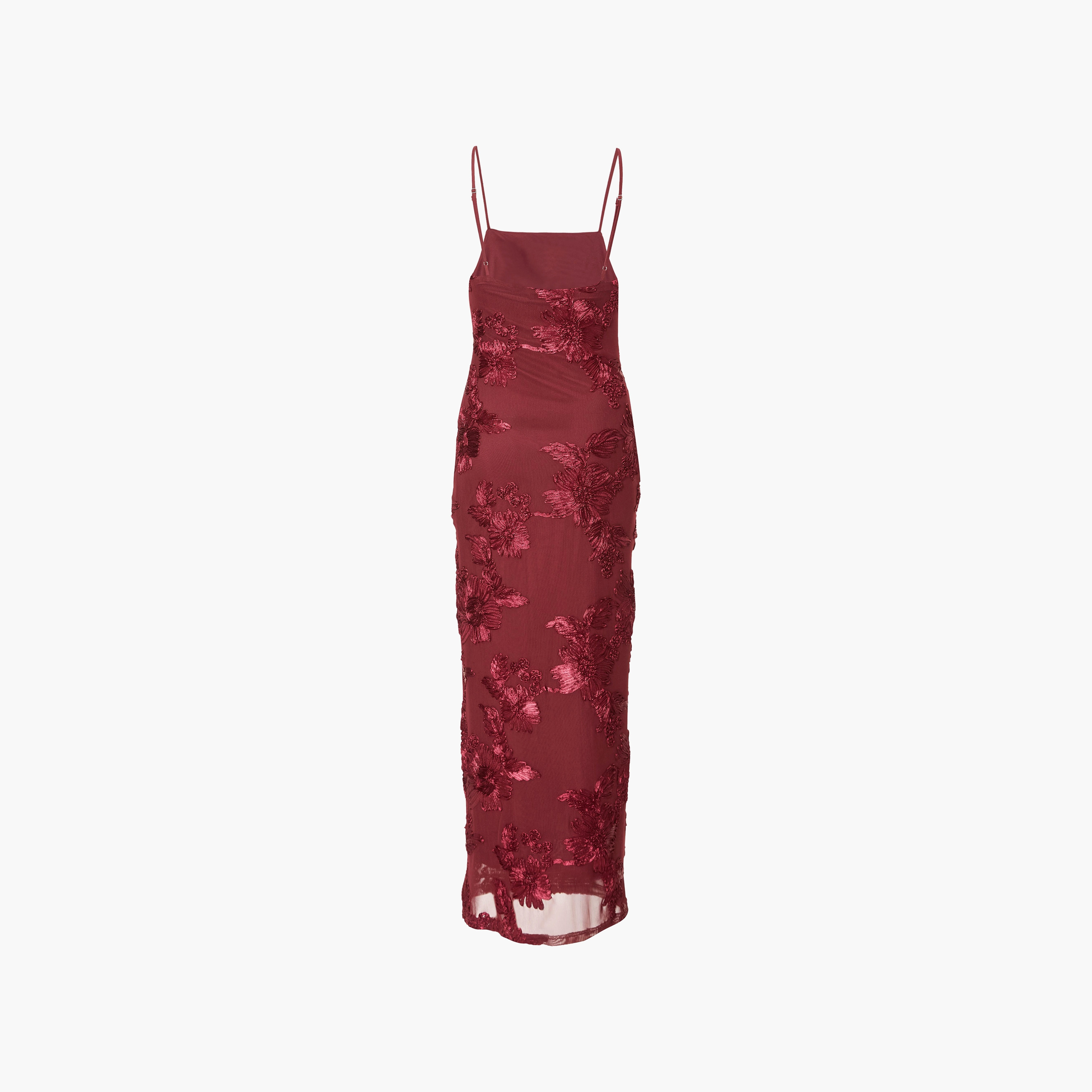 Quiz Floral Mesh Strappy Sheath Wine Women's Evening Maxi Dress-women-clothing-dresses-image-6