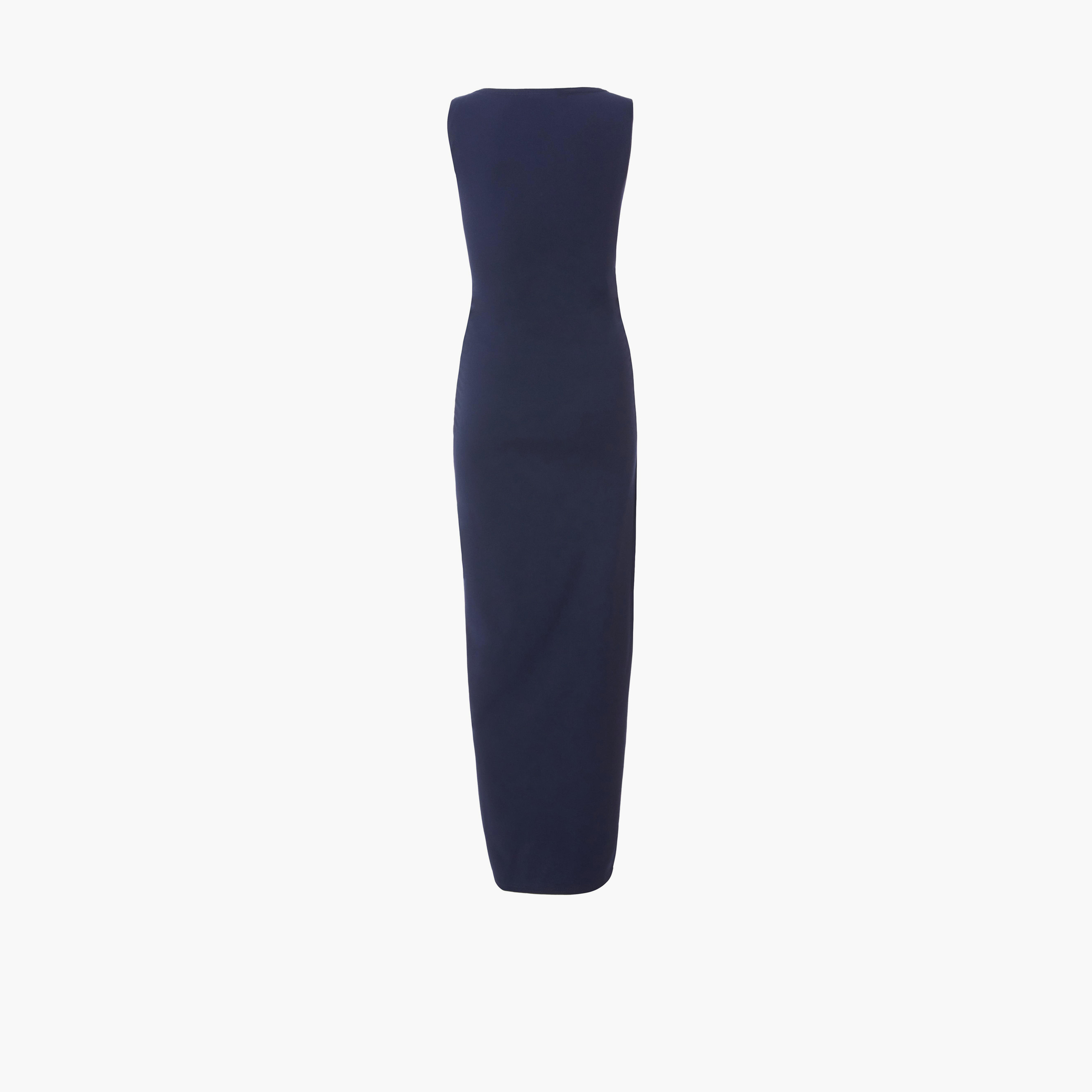 Quiz Navy Scuba Crepe Women's Evening Wear Midaxi Dress With Gold Buckle-women-clothing-dresses-image-5