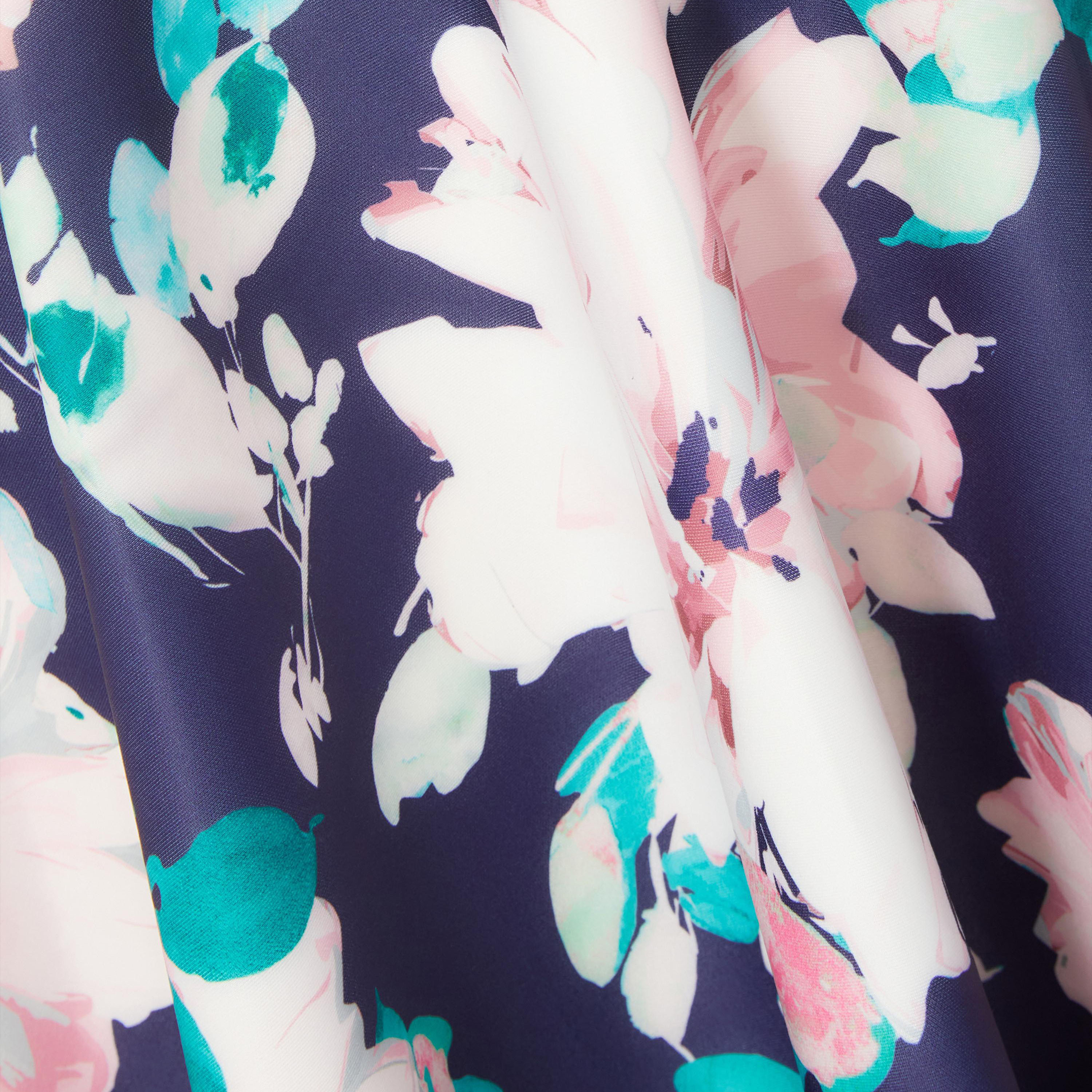 Quiz Navy Floral Scuba Foam Square Neck Women's Midaxi Skater Dress-women-clothing-dresses-image-6