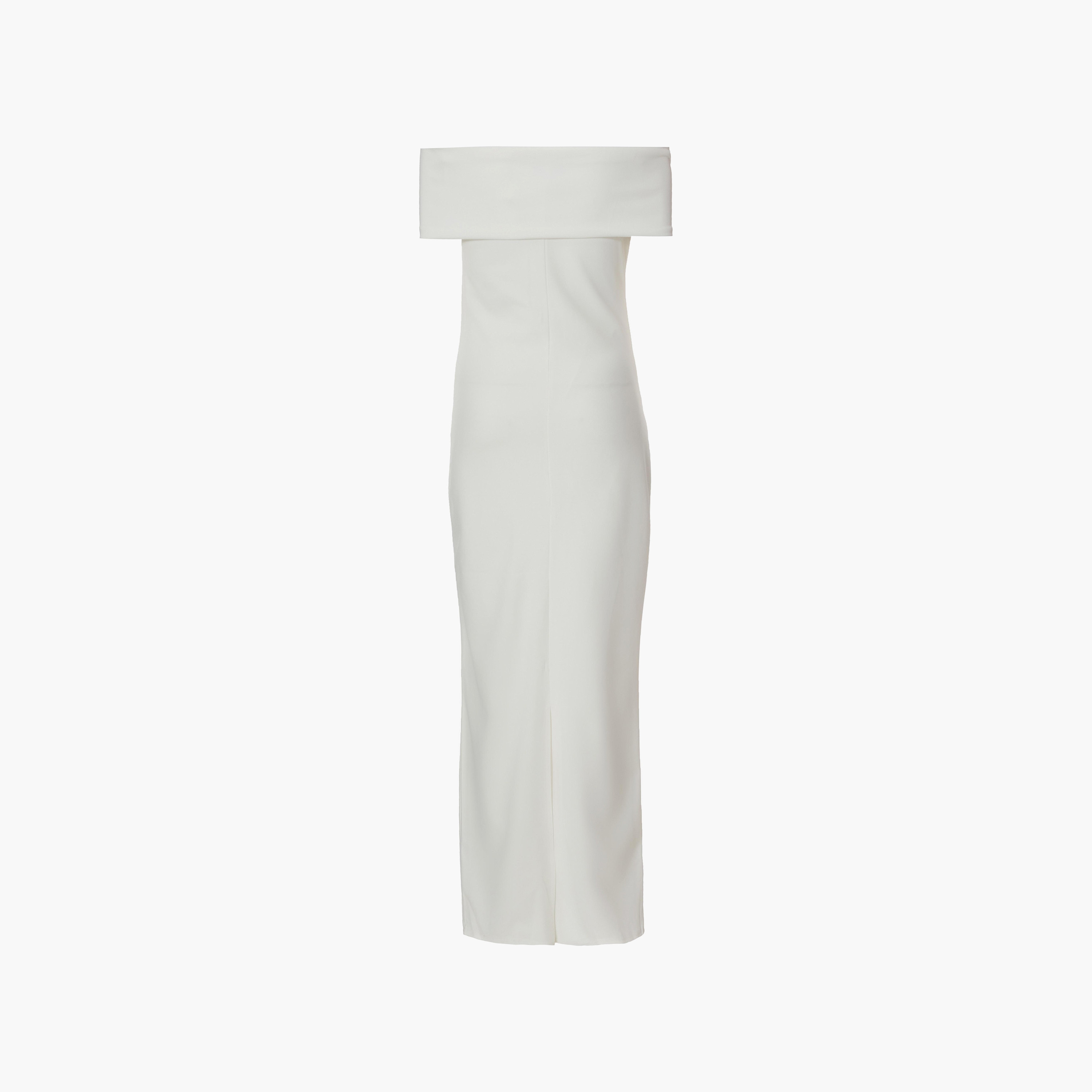 Quiz 3D Floral Crepe Off Shoulder Bodycon White Women's Evening Maxi Dress-women-clothing-dresses-image-6