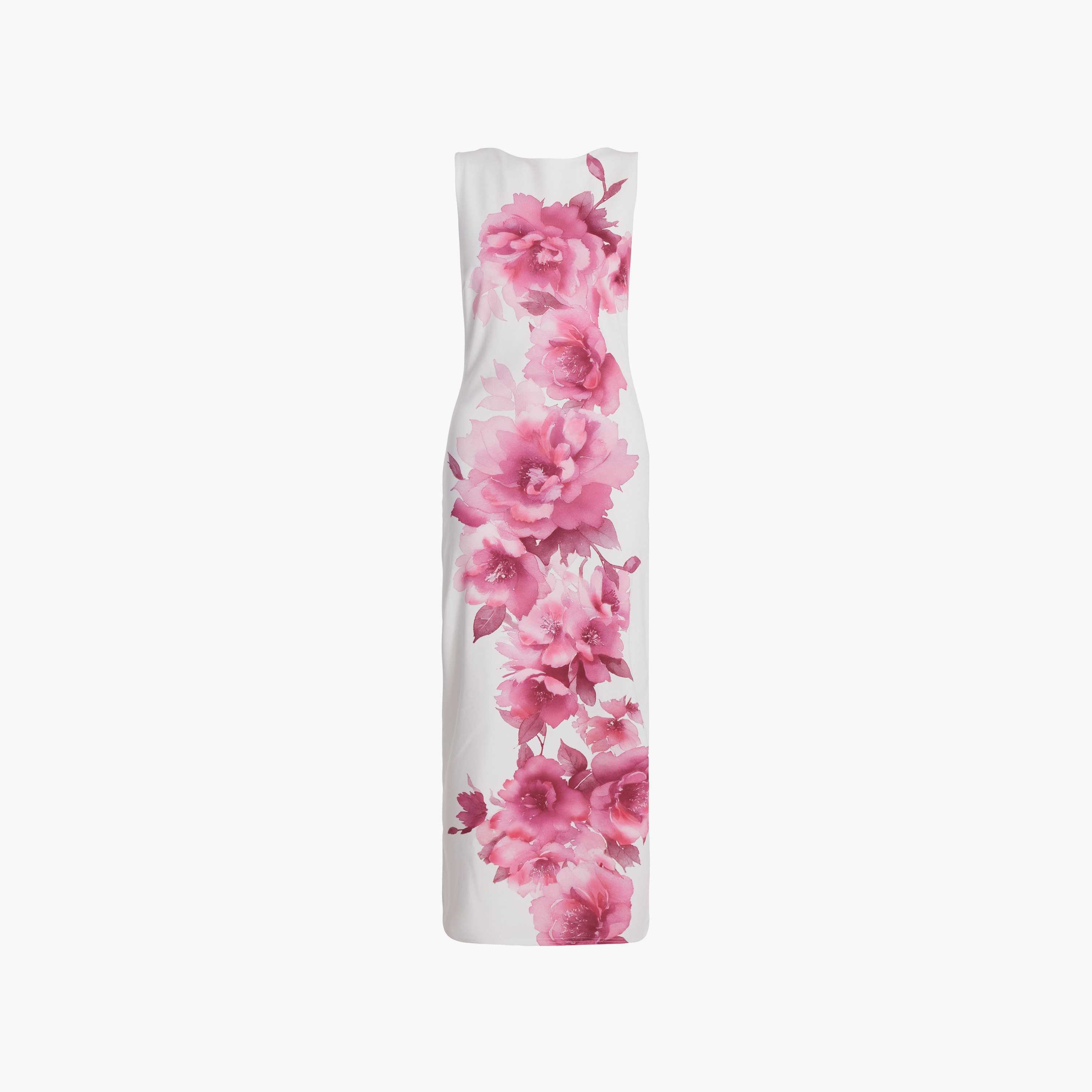 فستان متوسط ​​الطول نسائي من Quiz مصنوع من قماش كريب سكوبا باللون الأبيض-women-clothing-dresses-image-5