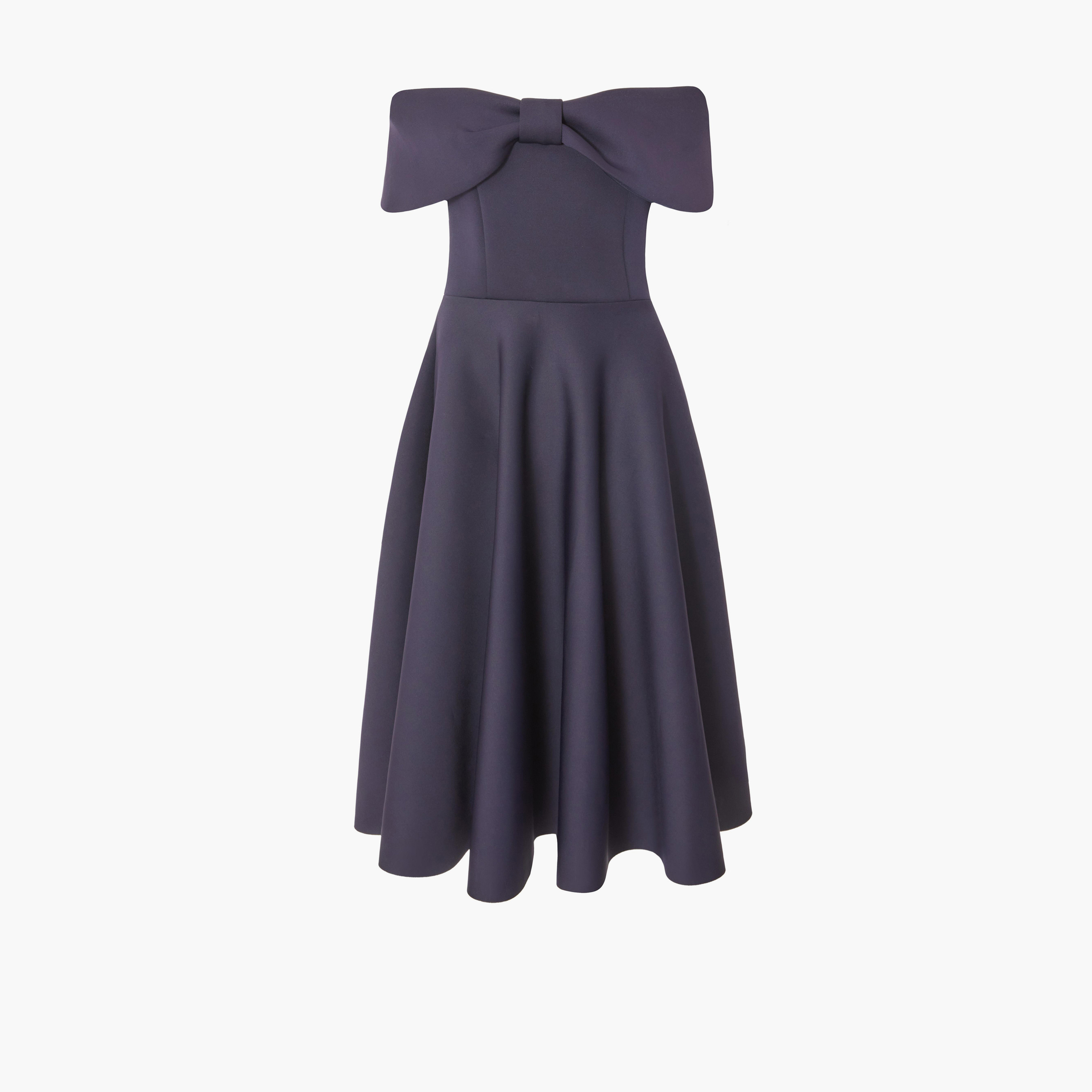 Quiz Navy Bardot Bow-Detail Women's Midi Skater Dress-women-clothing-dresses-image-4