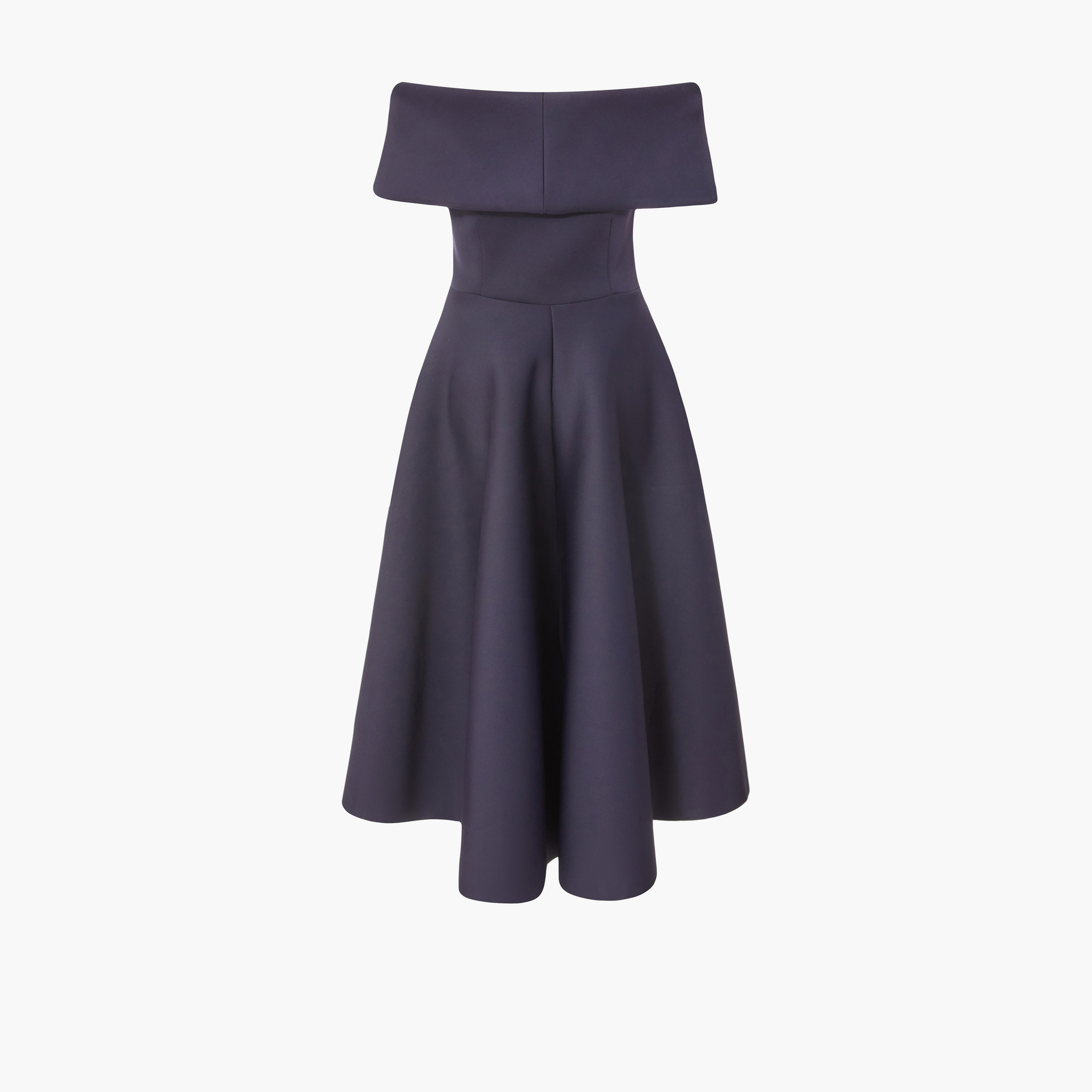 Quiz Navy Bardot Bow-Detail Women's Midi Skater Dress-women-clothing-dresses-image-5