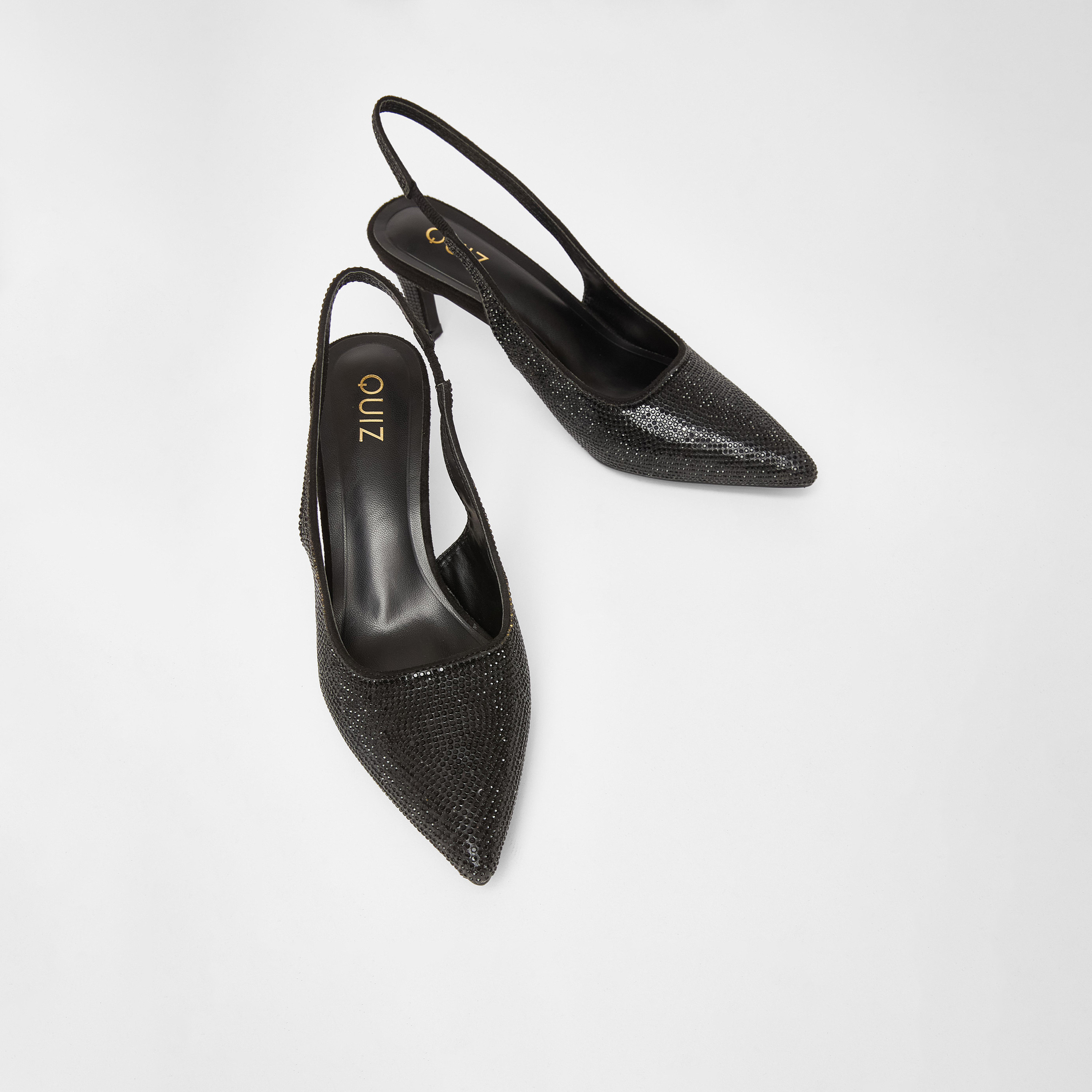 حذاء رسمي بكعب ستيليتو مزود بحزام خلفي ومرصع بالكريستال من كويز | 201736000-women-shoes-heels-image-2