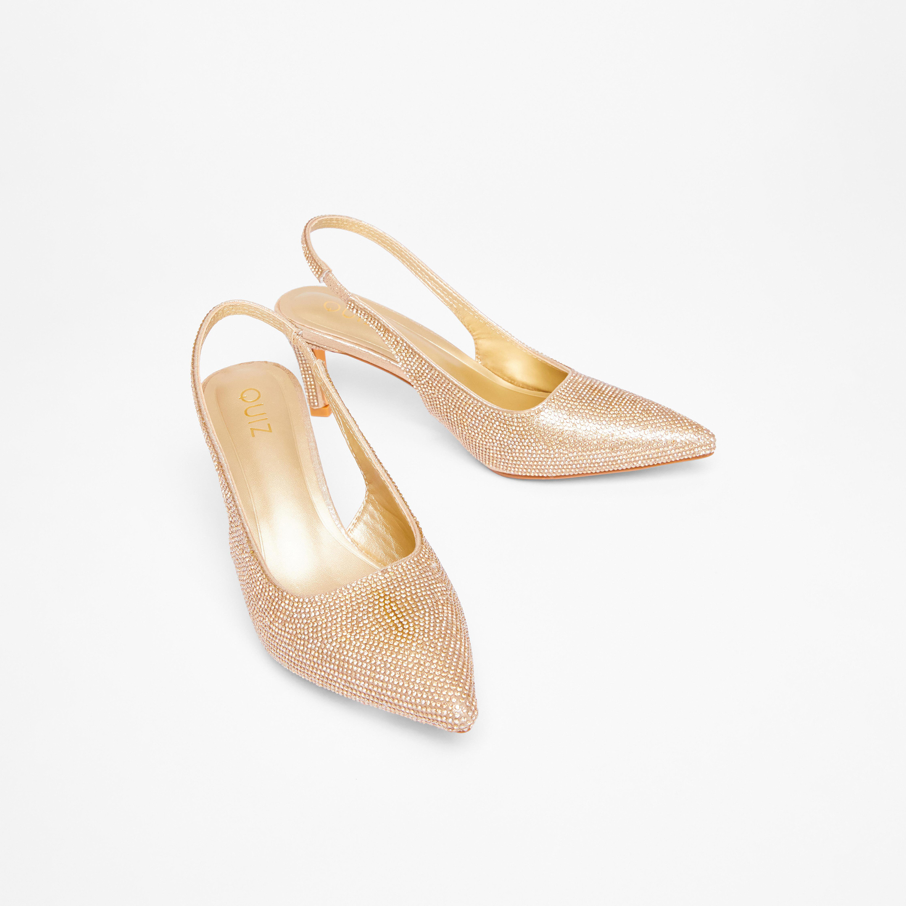حذاء رسمي بكعب ستيليتو مزود بحزام خلفي ومرصع بالكريستال من كويز | 201736650-women-shoes-heels-image-2