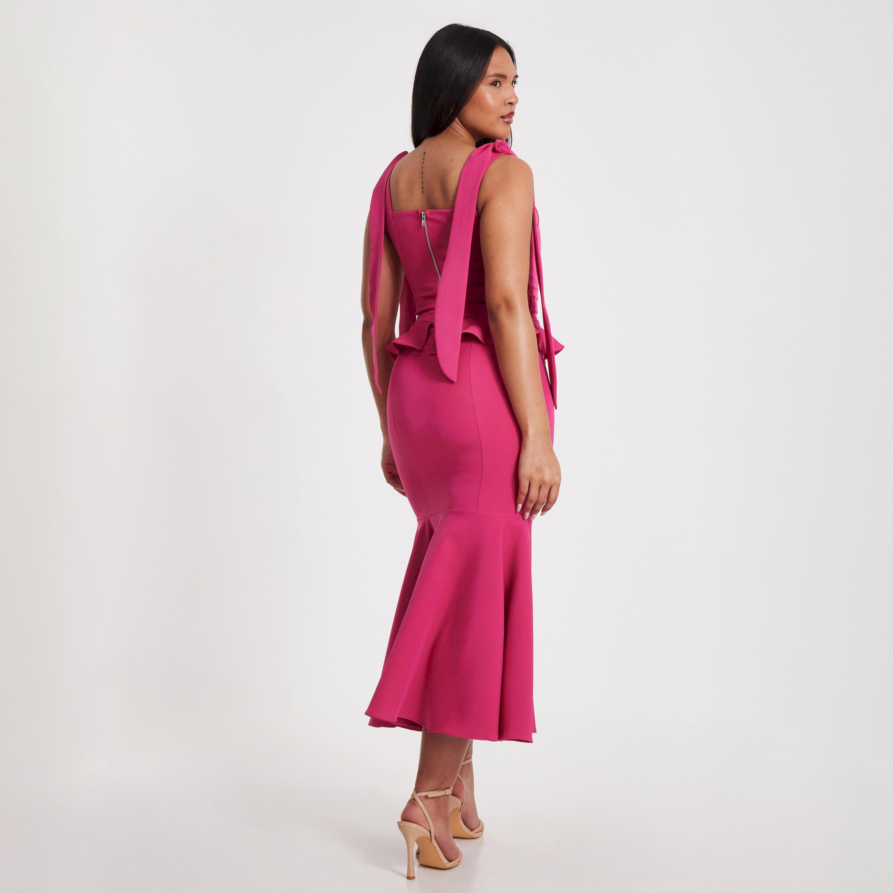 Quiz Magenta Barbie Tie Strap Peplum Crop Top-women-clothing-shirtsandblouses-blouses-image-3