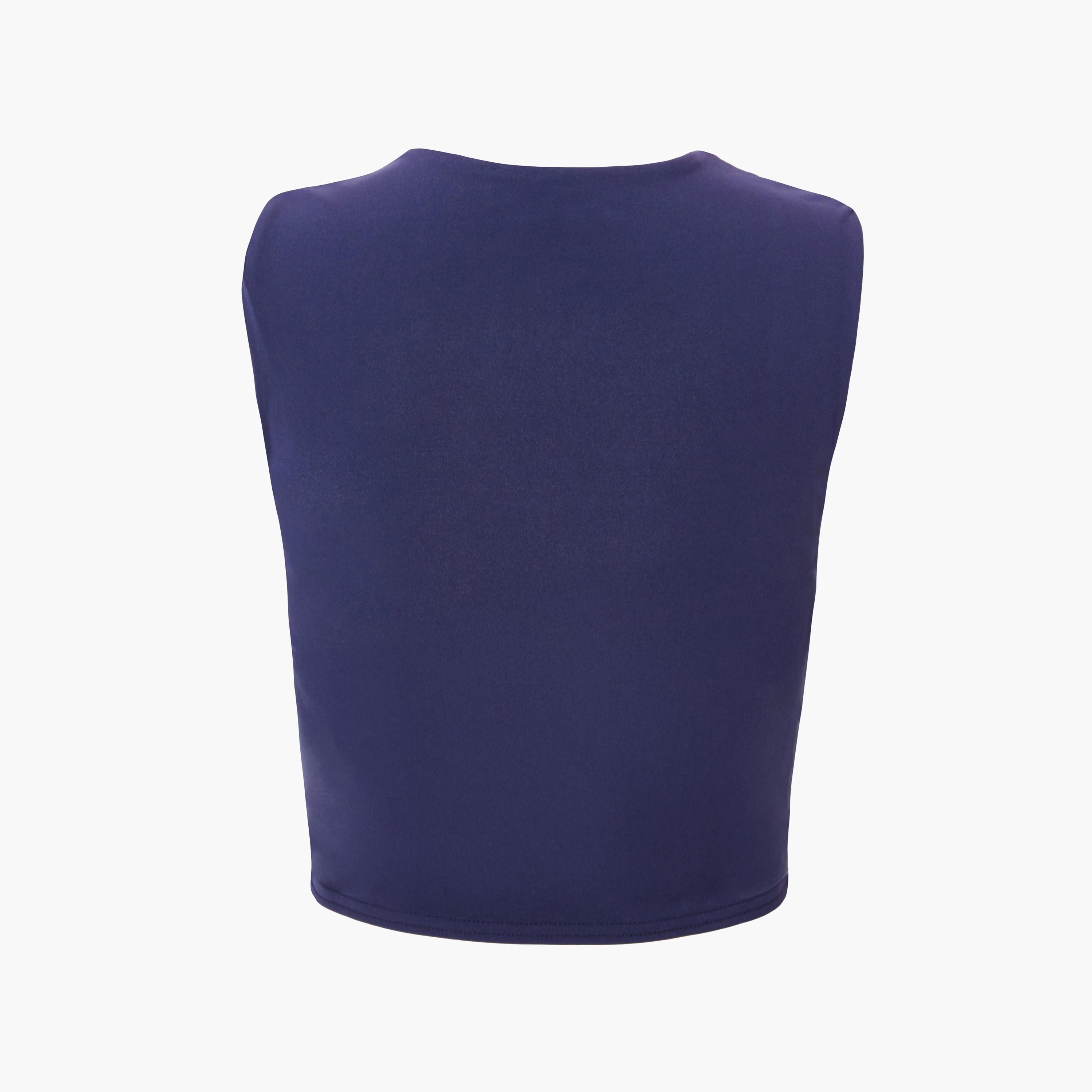 Quiz Asymmetric Neck Indigo Women Crop Top-women-clothing-shirtsandblouses-blouses-image-6