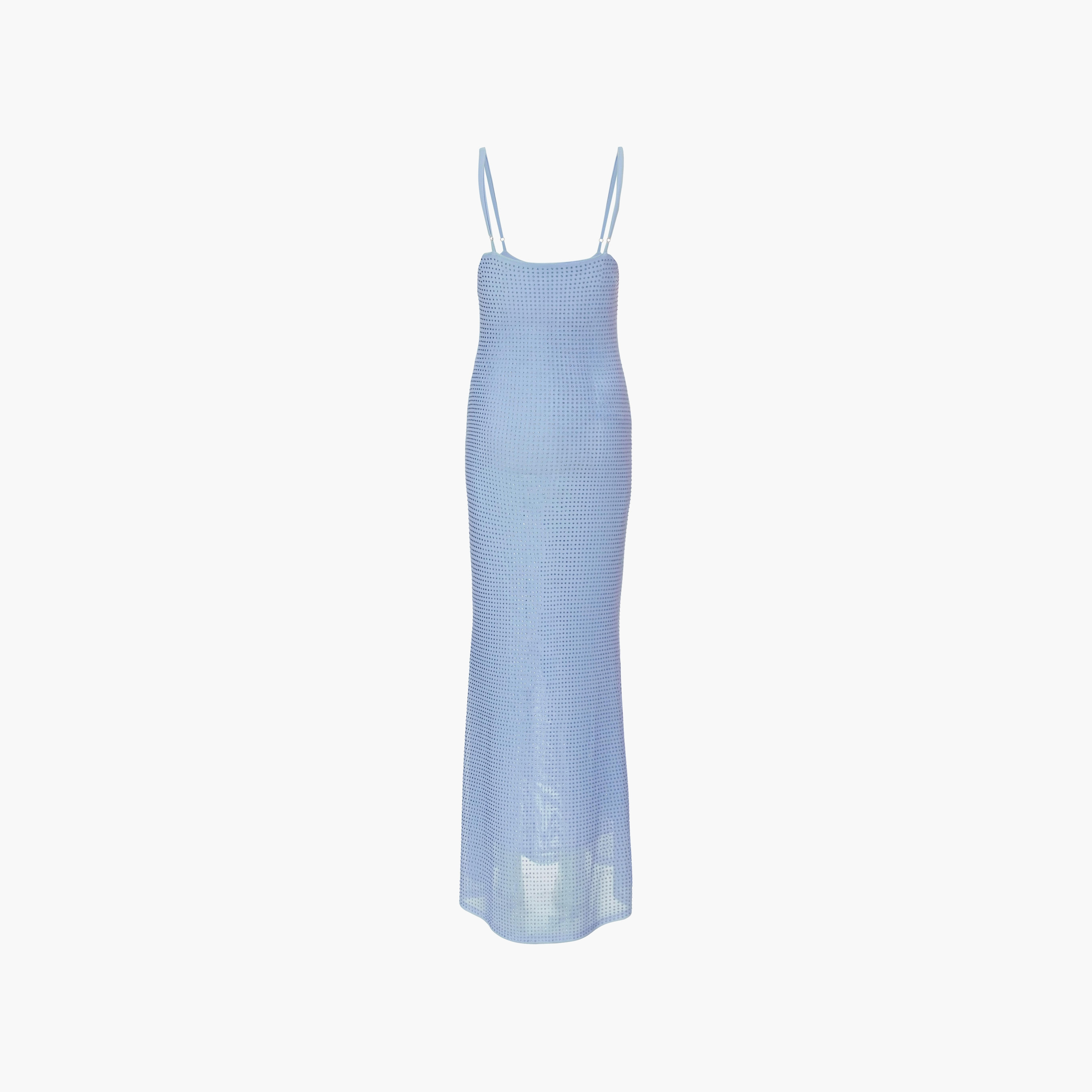 Quiz Rhinestone Mesh Shoulder Straps Bodycon Women's Evening Maxi Dress-women-clothing-dresses-image-6