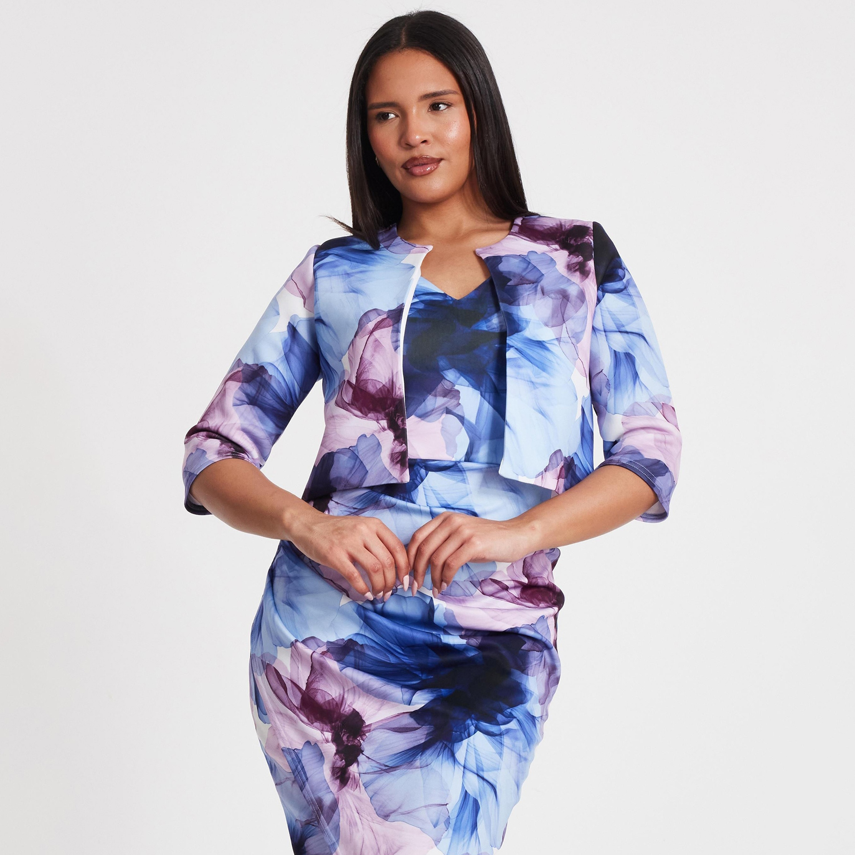 Quiz Floral Scuba Women Cropped Jacket-women-winterwear-coatsandjackets-jackets-image-1