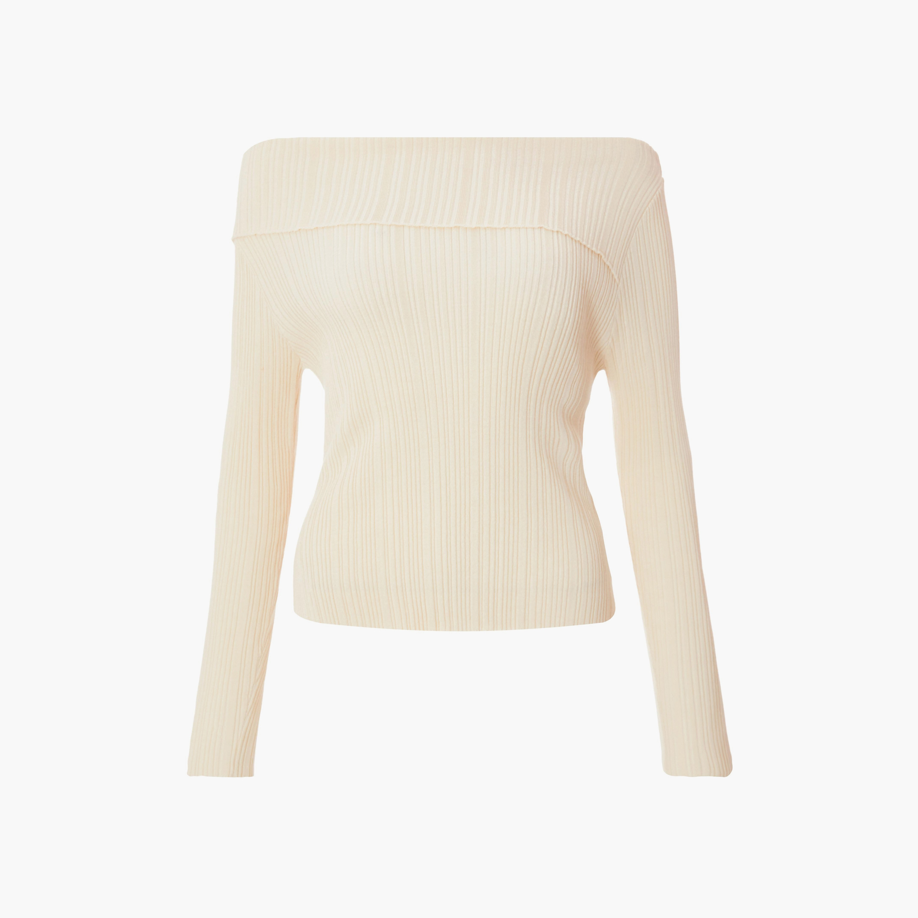 بلوزة نسائية باردو مكشوفة الكتفين محبوكة ومضلعة من كويز-women-clothing-shirtsandblouses-blouses-image-5