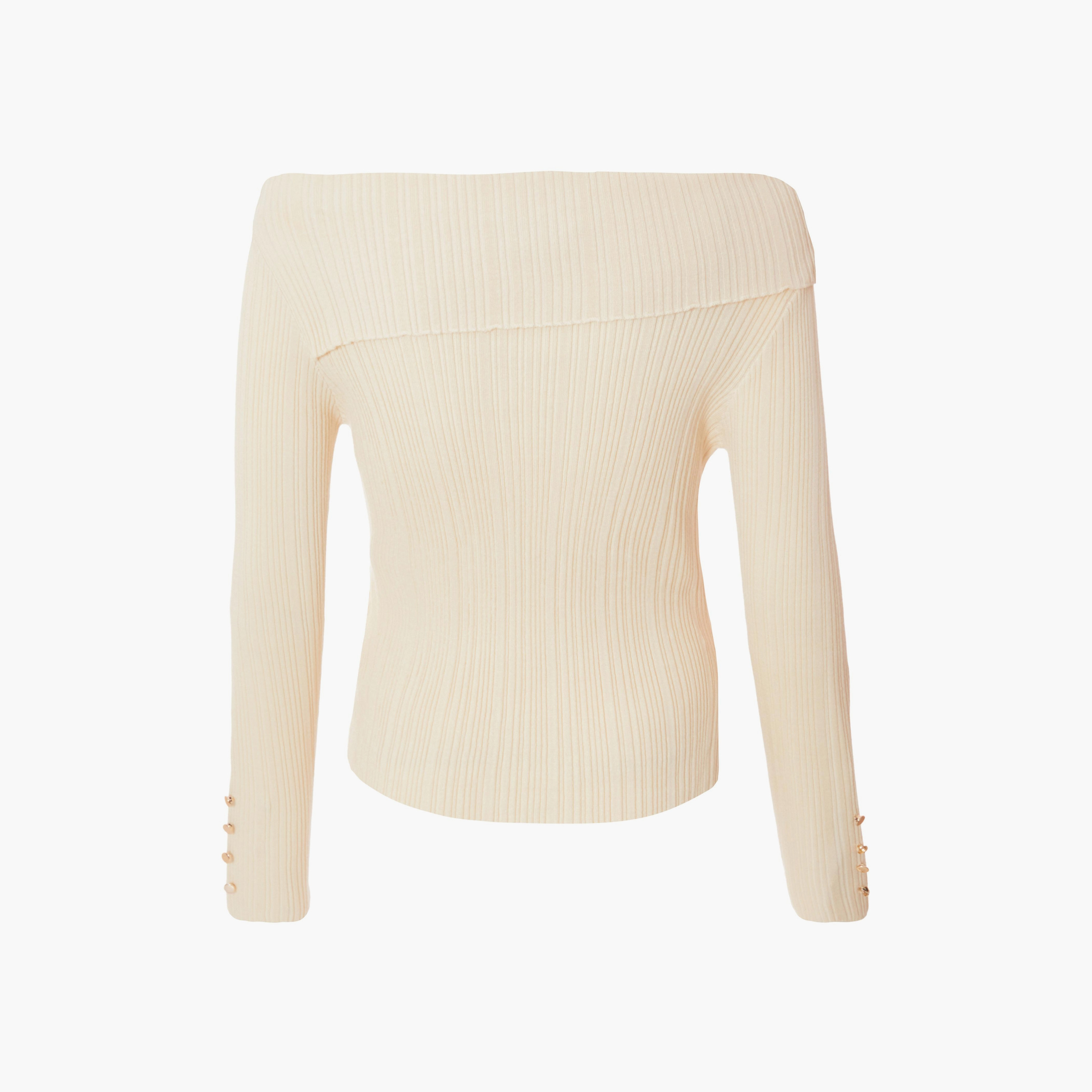 بلوزة نسائية باردو مكشوفة الكتفين محبوكة ومضلعة من كويز-women-clothing-shirtsandblouses-blouses-image-6