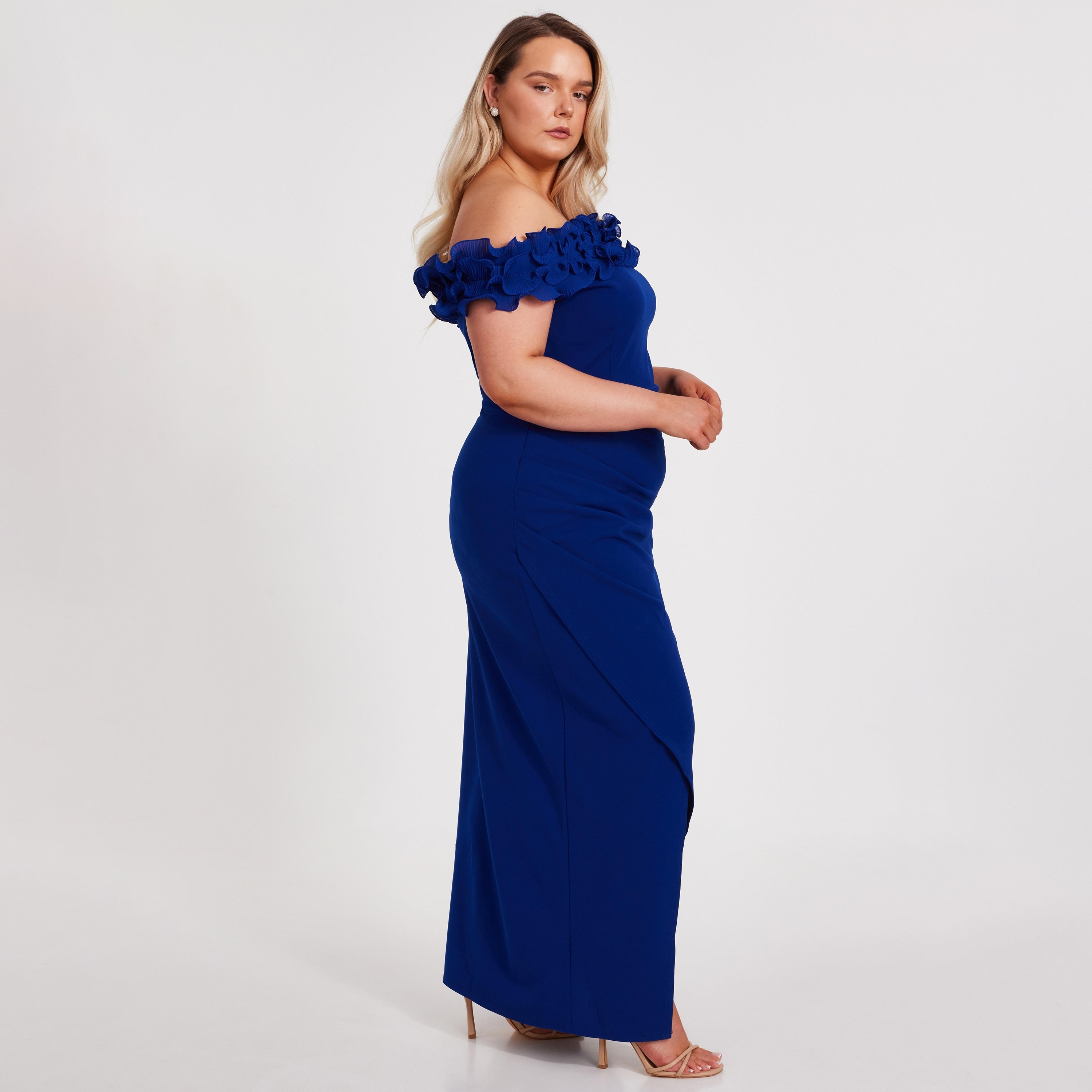 royal blue bridesmaid dresses quiz Quiz Royal Blue Bardot Midaxi Dress