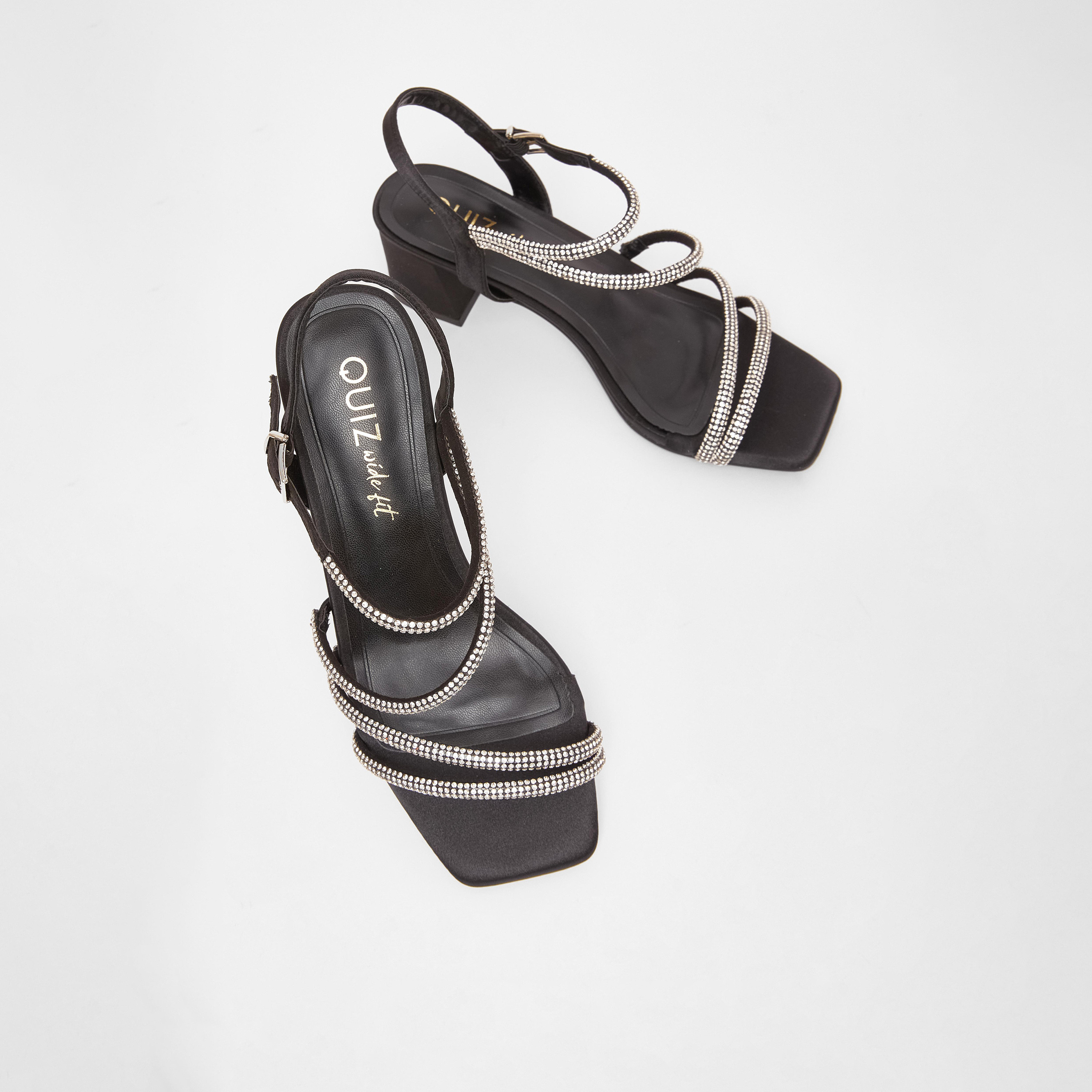 Quiz Wide Fit Diamante Cross Strap Mid Block Heel | 201923000-women-shoes-sandals-heeled-image-2