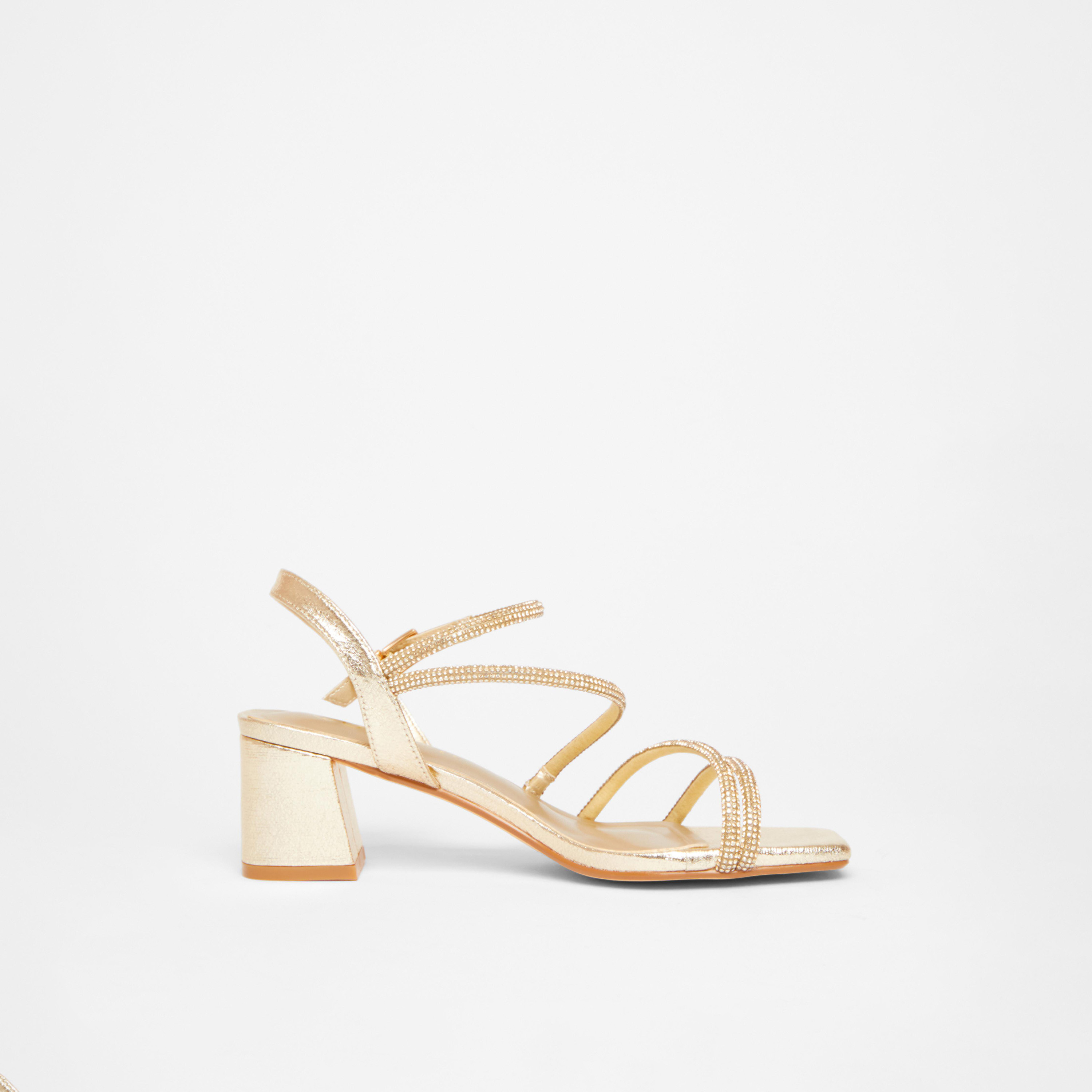 Quiz Wide Fit Diamante Cross Strap Mid Block Heel | 201923650-women-shoes-sandals-heeled-image-4
