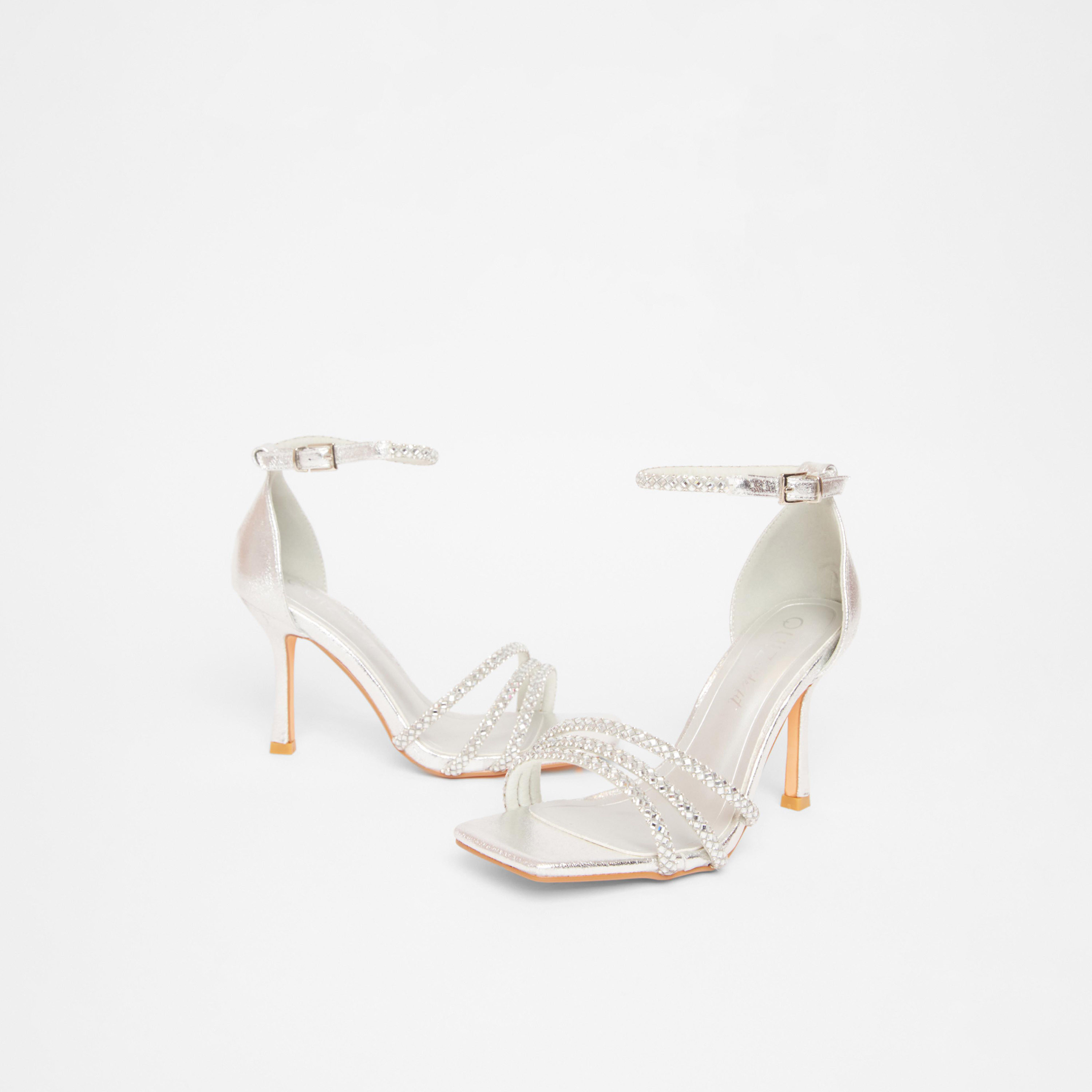 Quiz Wide Fit Diamante Multi Strap Heel Sandal | 201925625-women-shoes-heels-image-2