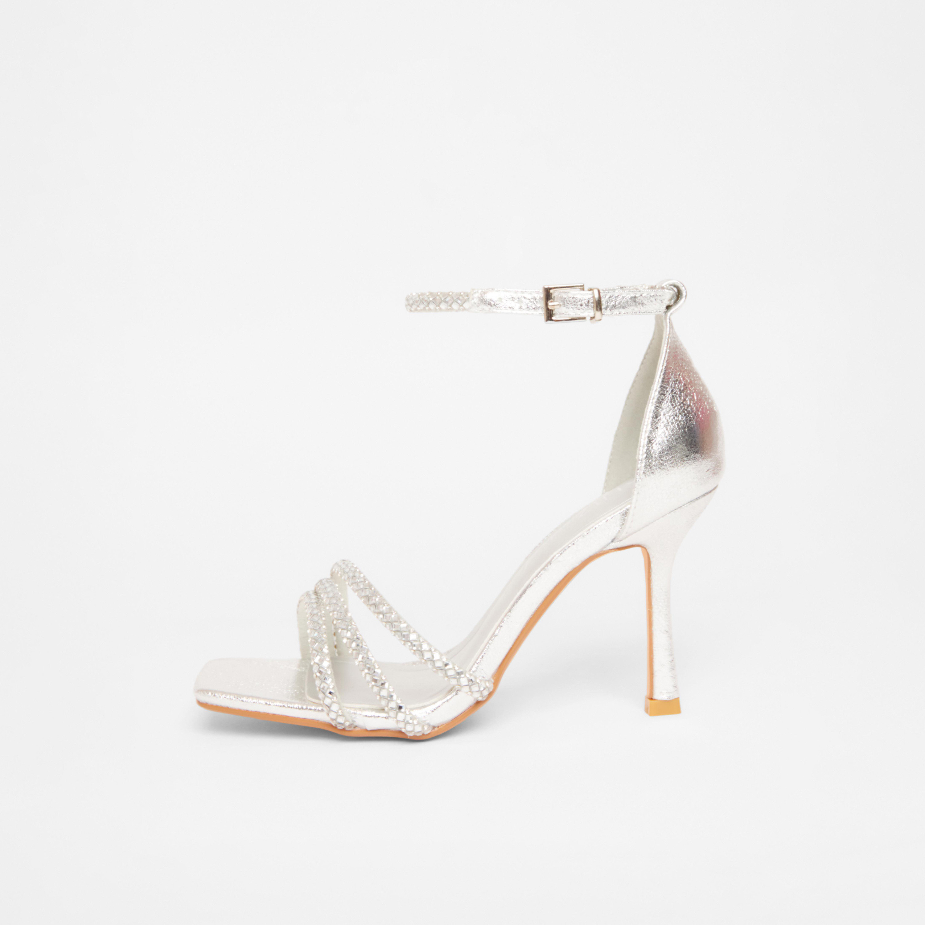 Quiz Wide Fit Diamante Multi Strap Heel Sandal | 201925625-women-shoes-heels-image-5