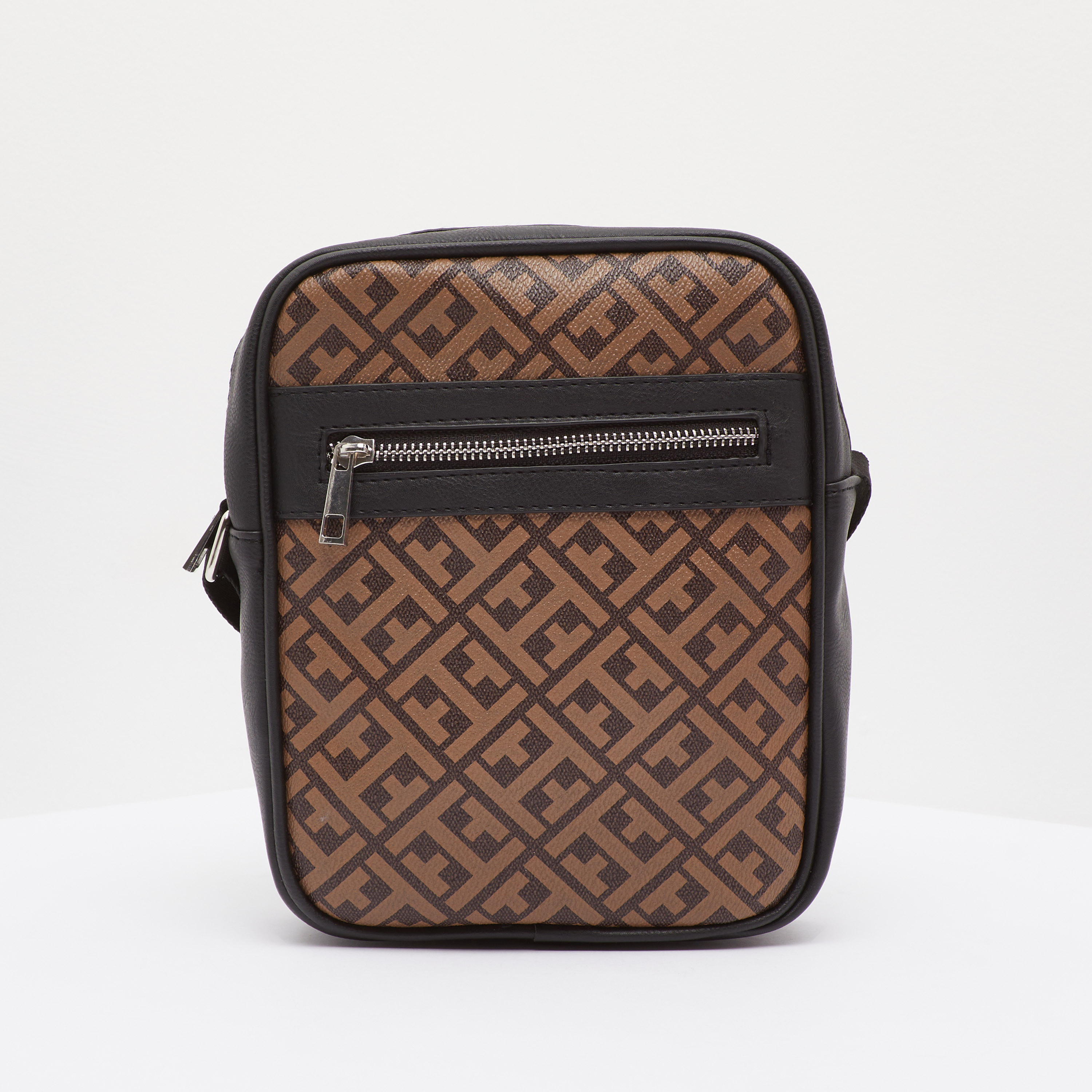 Buy Men s Printed Messenger Bag with Zip Closure Online Centrepoint Qatar