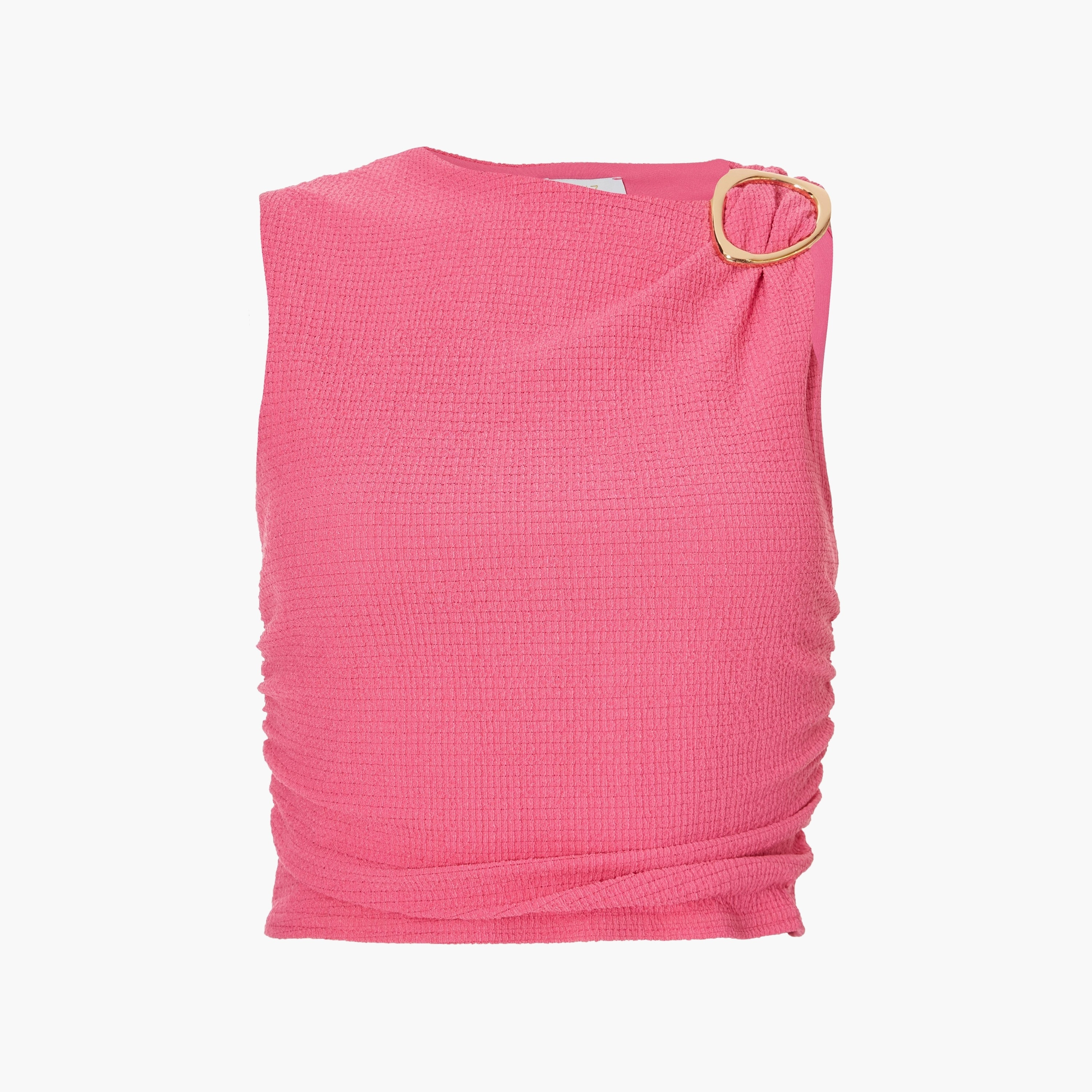 Quiz Asymmetric Neck Magenta Women Crop Top-women-clothing-shirtsandblouses-blouses-image-5