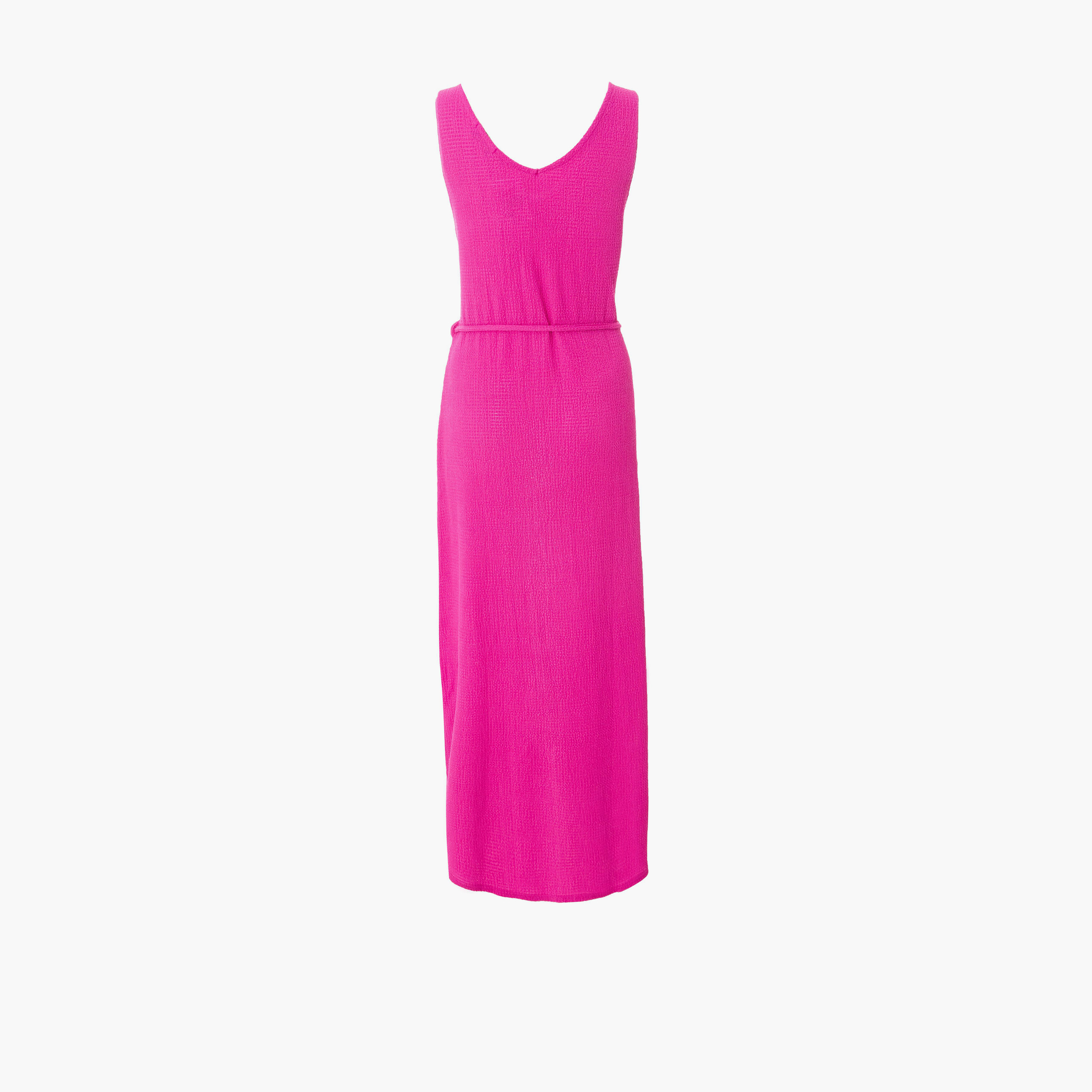 كويز-  فستان بطول متوسط (ميداكسي) أرجواني بفتحة رقبة على شكل حرف V مع حزام برباط-women-clothing-dresses-image-5