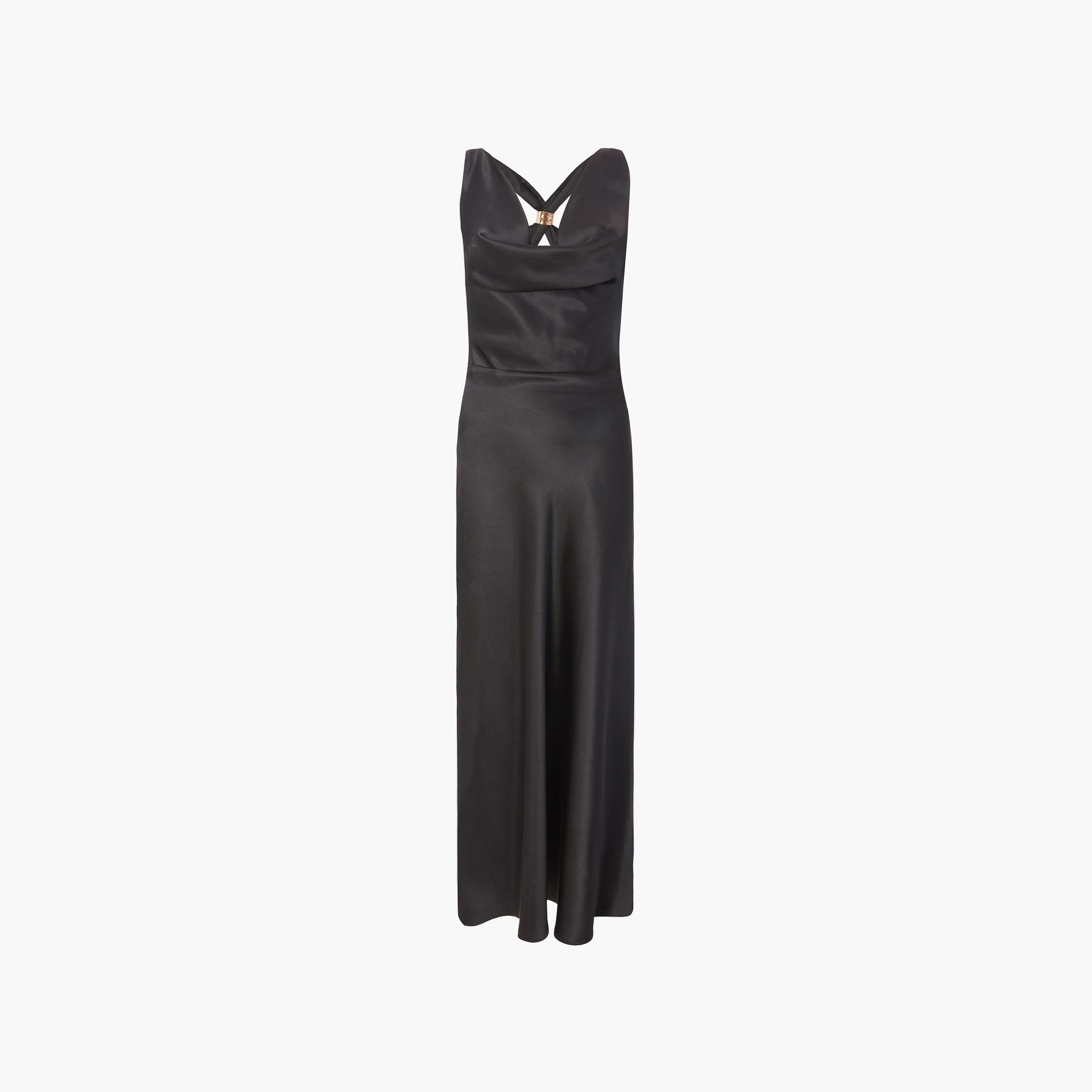فستان سهرة طويل من الساتان الأسود برقبة واسعة للنساء من Quiz-women-clothing-dresses-image-5