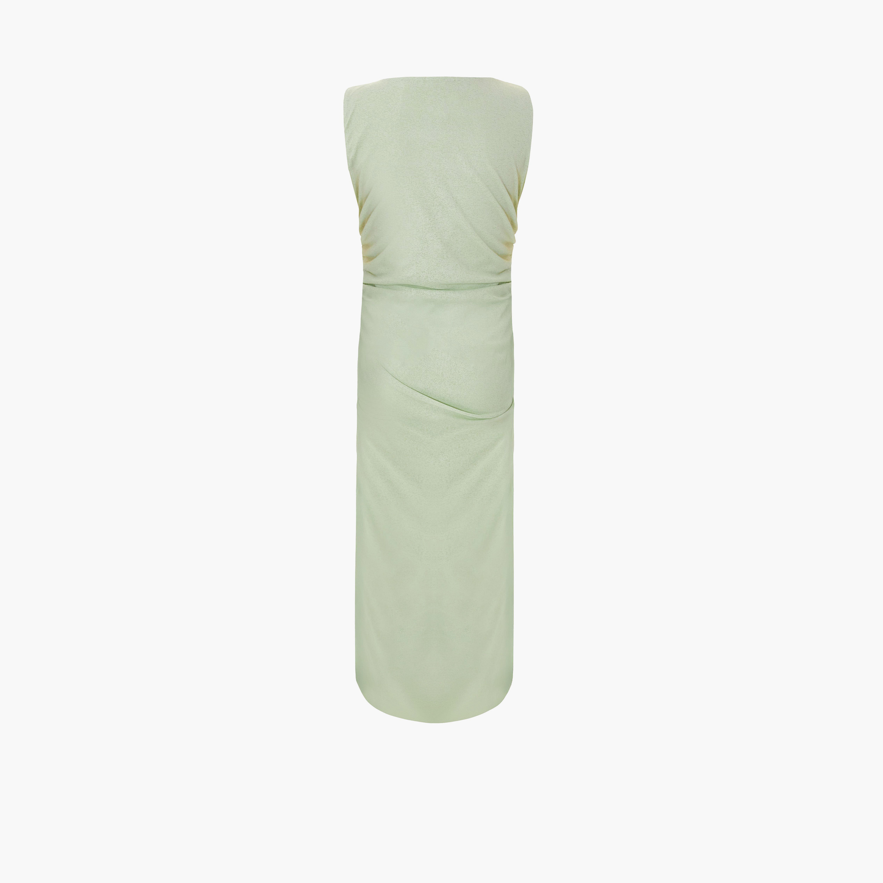 Quiz Sage Jersey Frill-Detail Sleeveless Women's Evening Wear Midi Dress-women-clothing-dresses-image-5