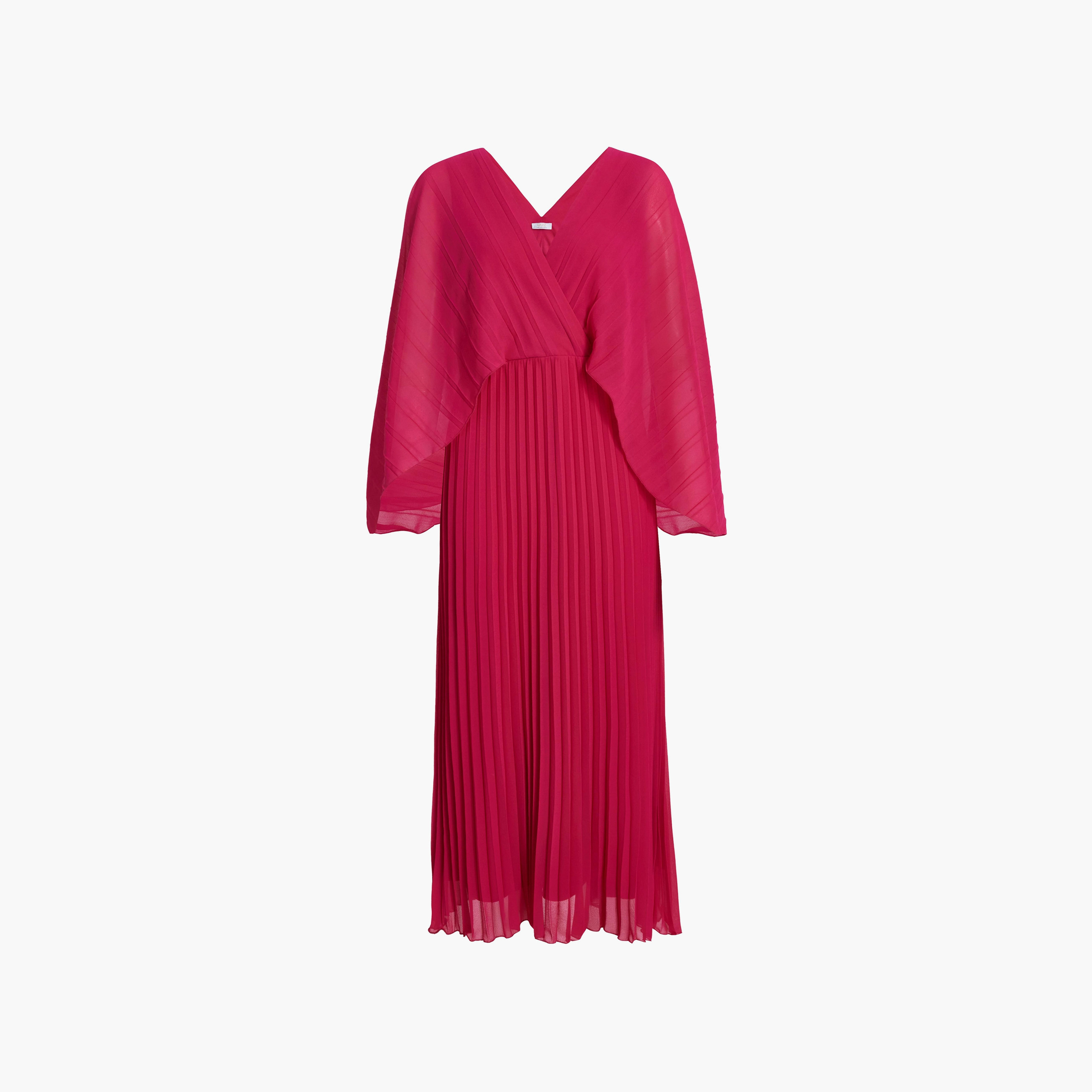 فستان شيفون متوسط الطول بأكمام كاب ومطوي للنساء من كويز-women-clothing-dresses-image-11