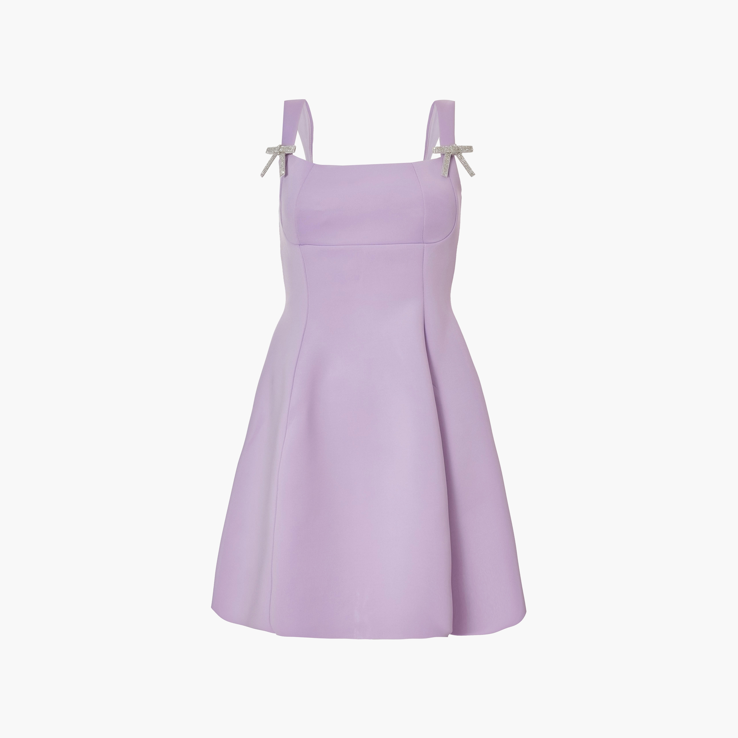 فستان قصير نسائي كريب سكوبا بحمالات كتف من كويز-women-clothing-dresses-image-5
