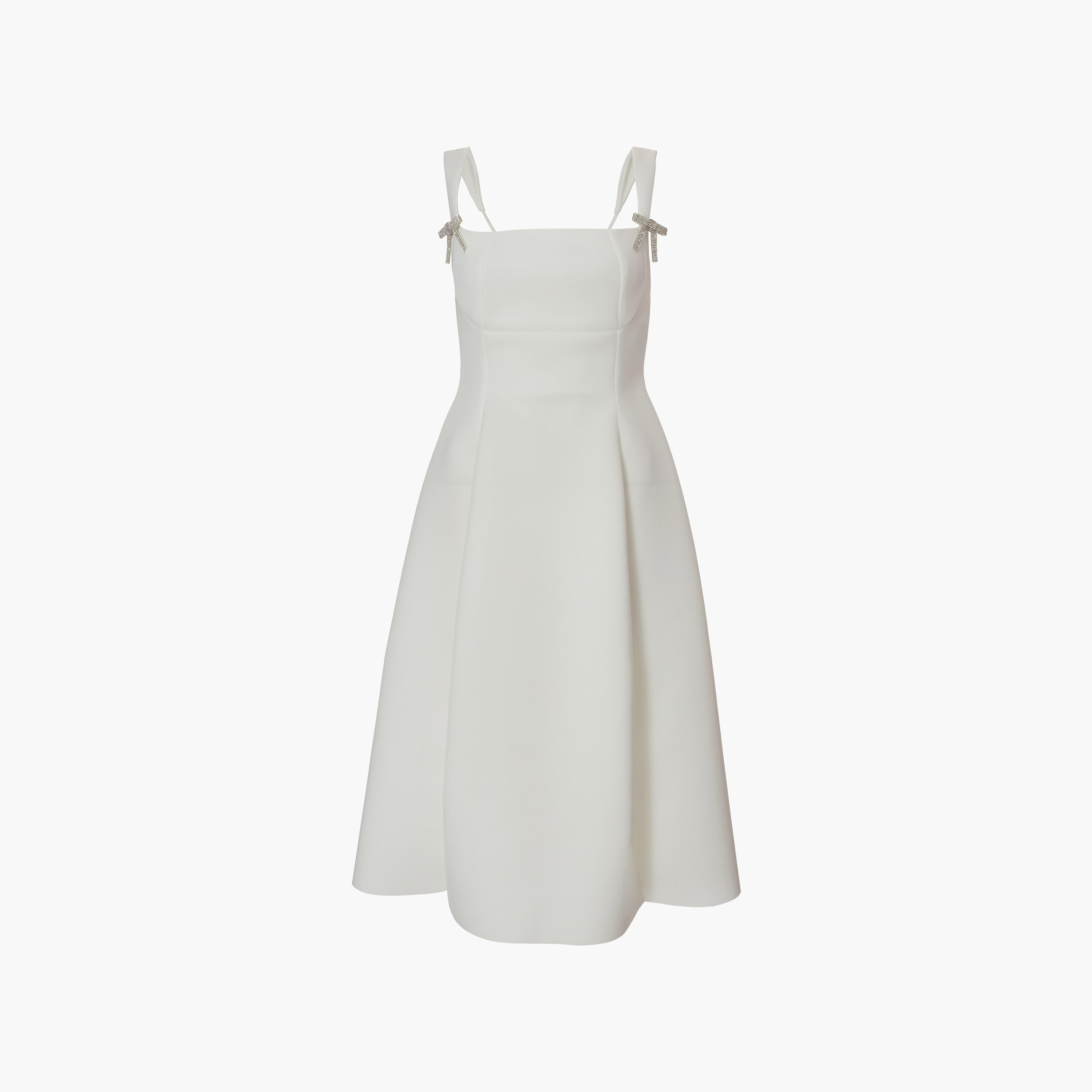 فستان قصير نسائي كريب سكوبا بحمالات كتف من كويز-women-clothing-dresses-image-11
