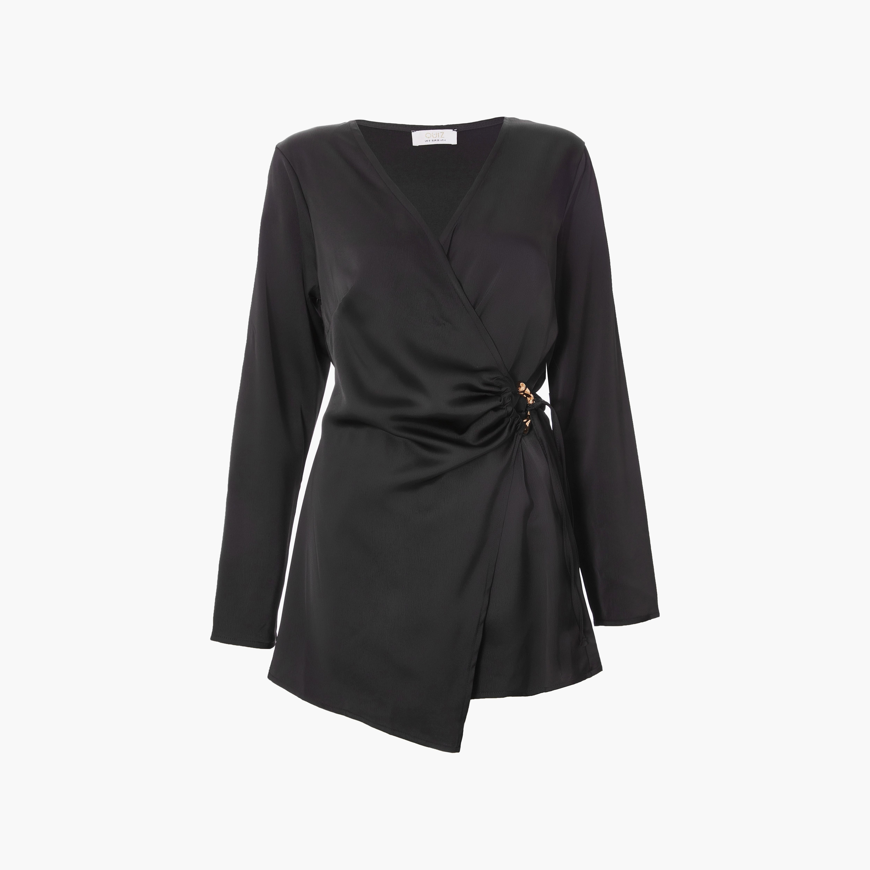Quiz Satin Wrap Black Women Playsuit-women-clothing-jumpsuits-image-5
