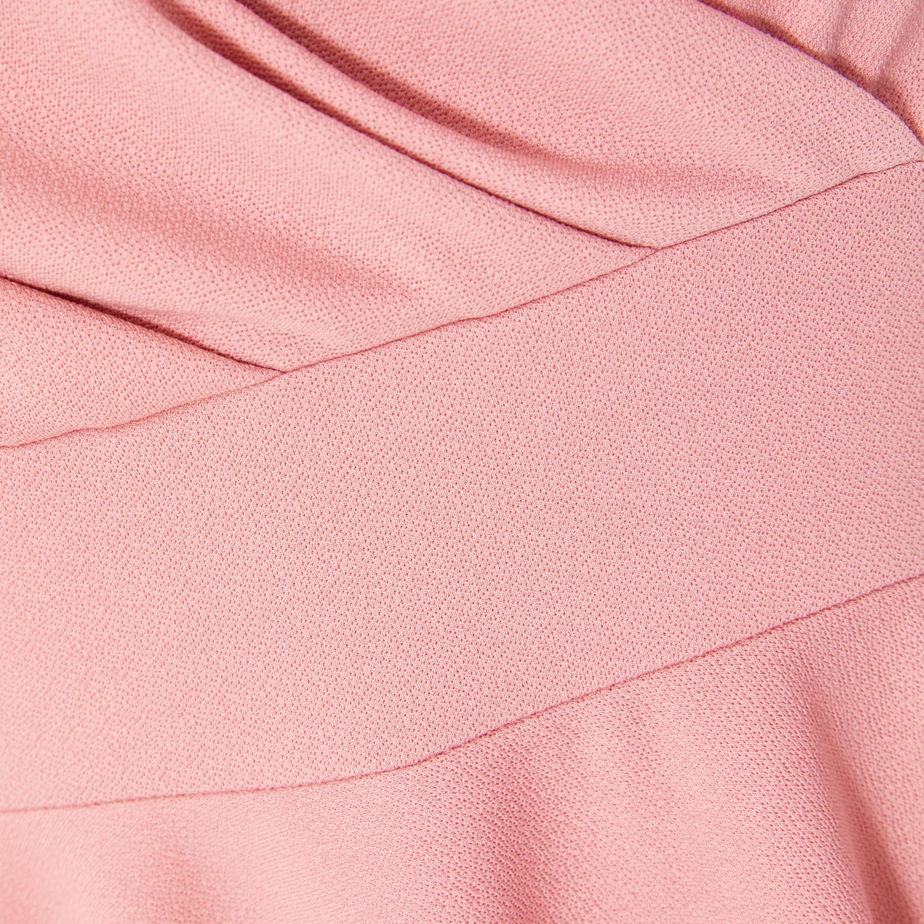 Quiz Scuba Crepe Bardot Wrap Skater Blush Women Midi Dress-women-clothing-dresses-image-4