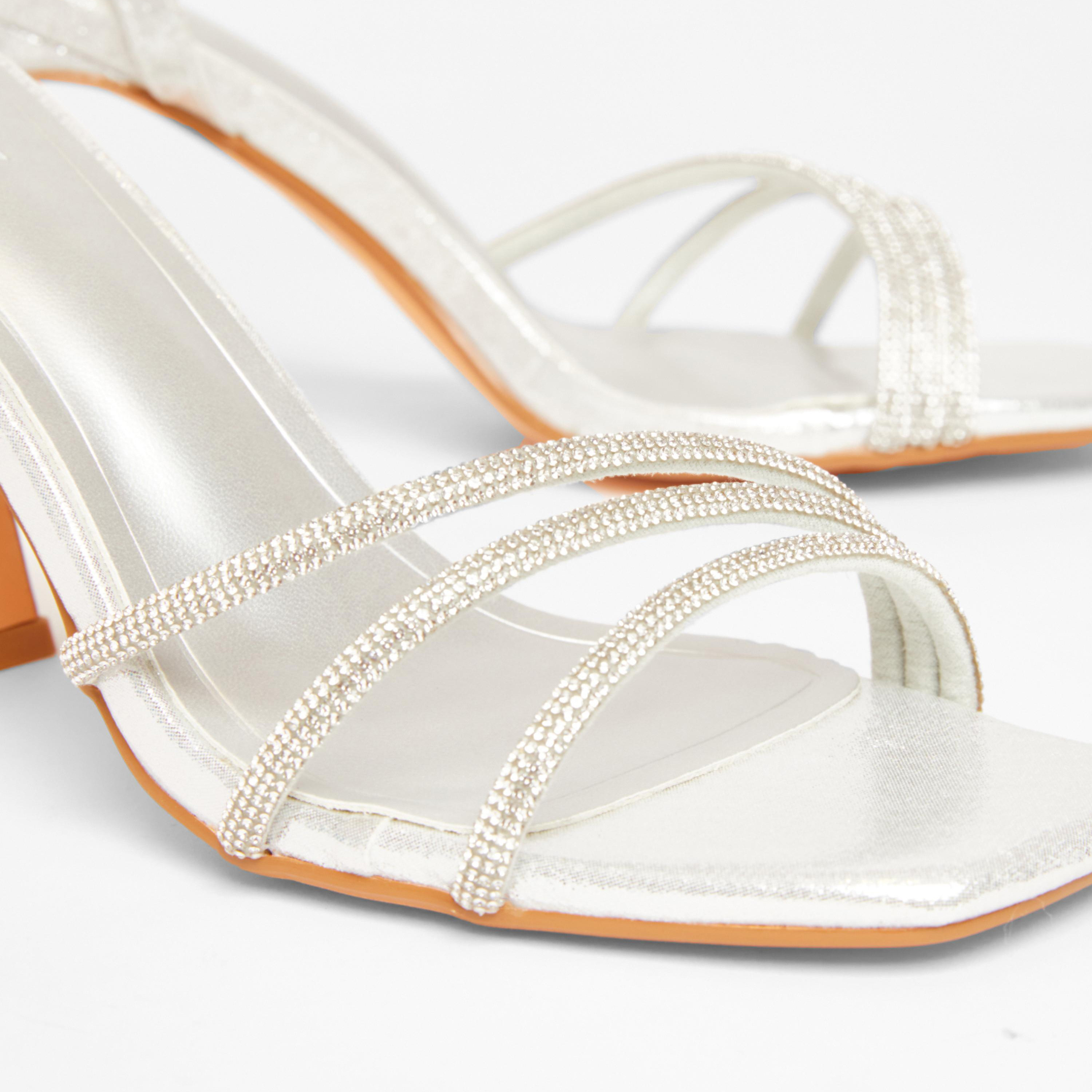 Quiz Women's Diamante Ankle Strap Block Heel Sandals | 202084625-women-shoes-sandals-heeled-image-3